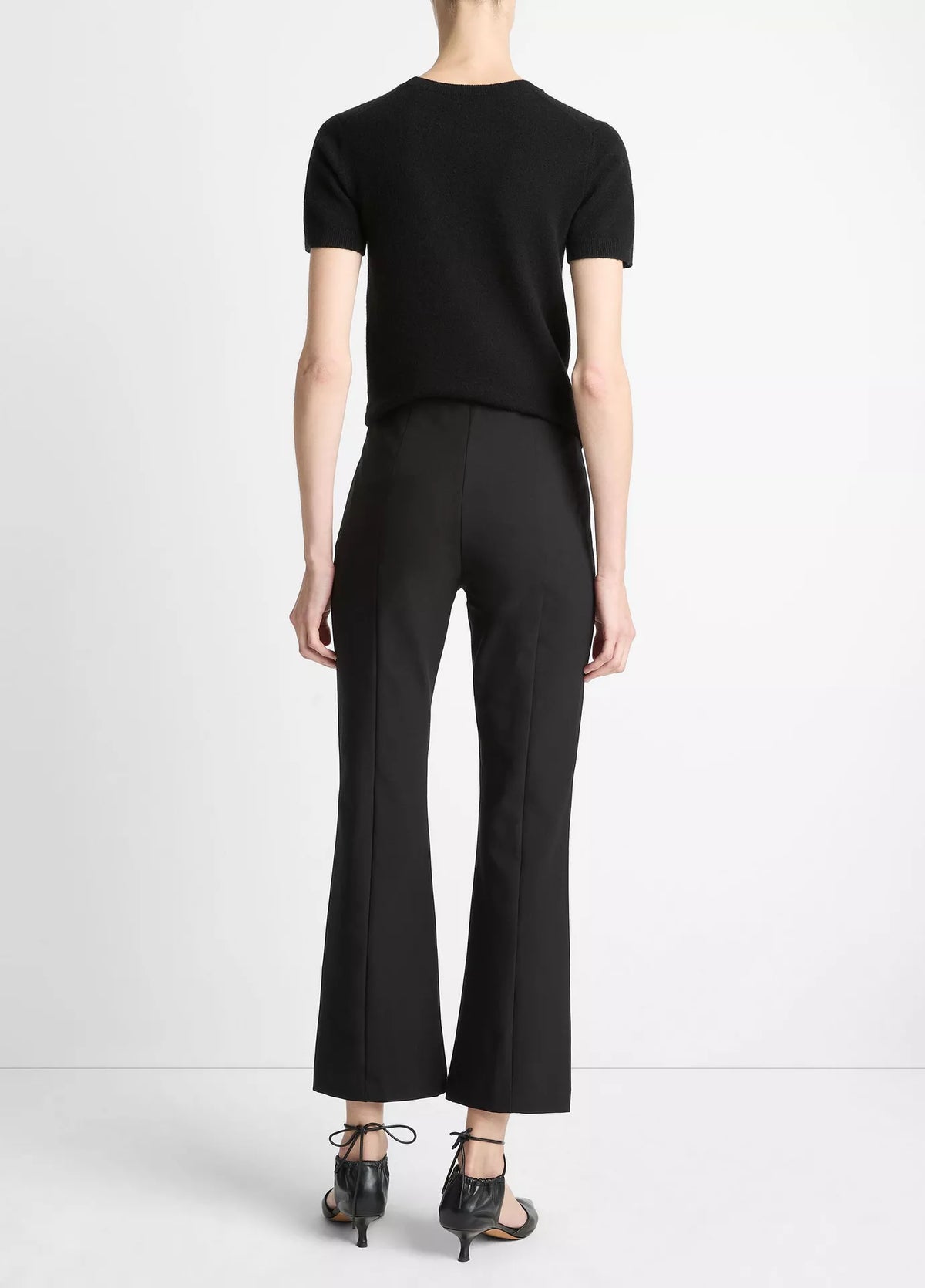 Vince Niki Mid-Rise Pintuck Crop Flare Pant
