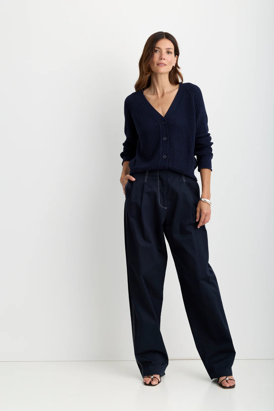 One Grey Day Raleigh Cardigan - Navy