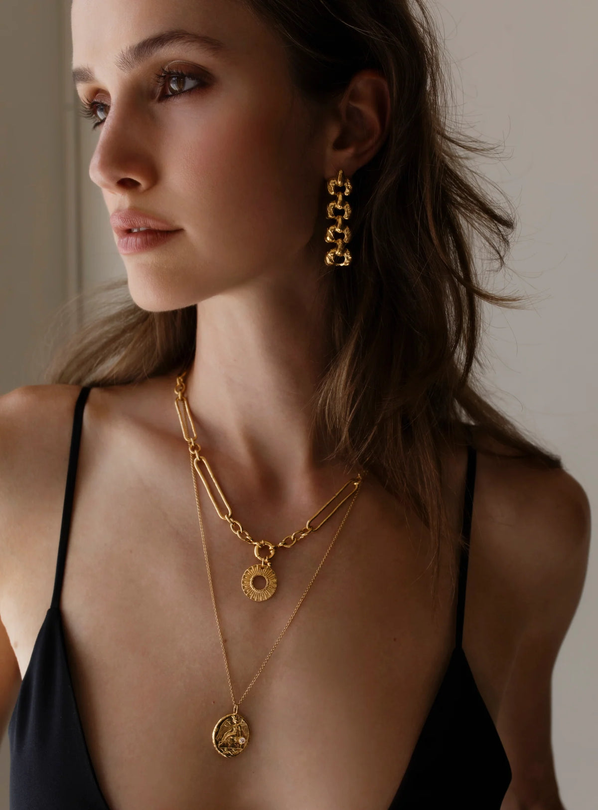 Pamela Card Lab Diamond Winged Victory Necklace - Gold