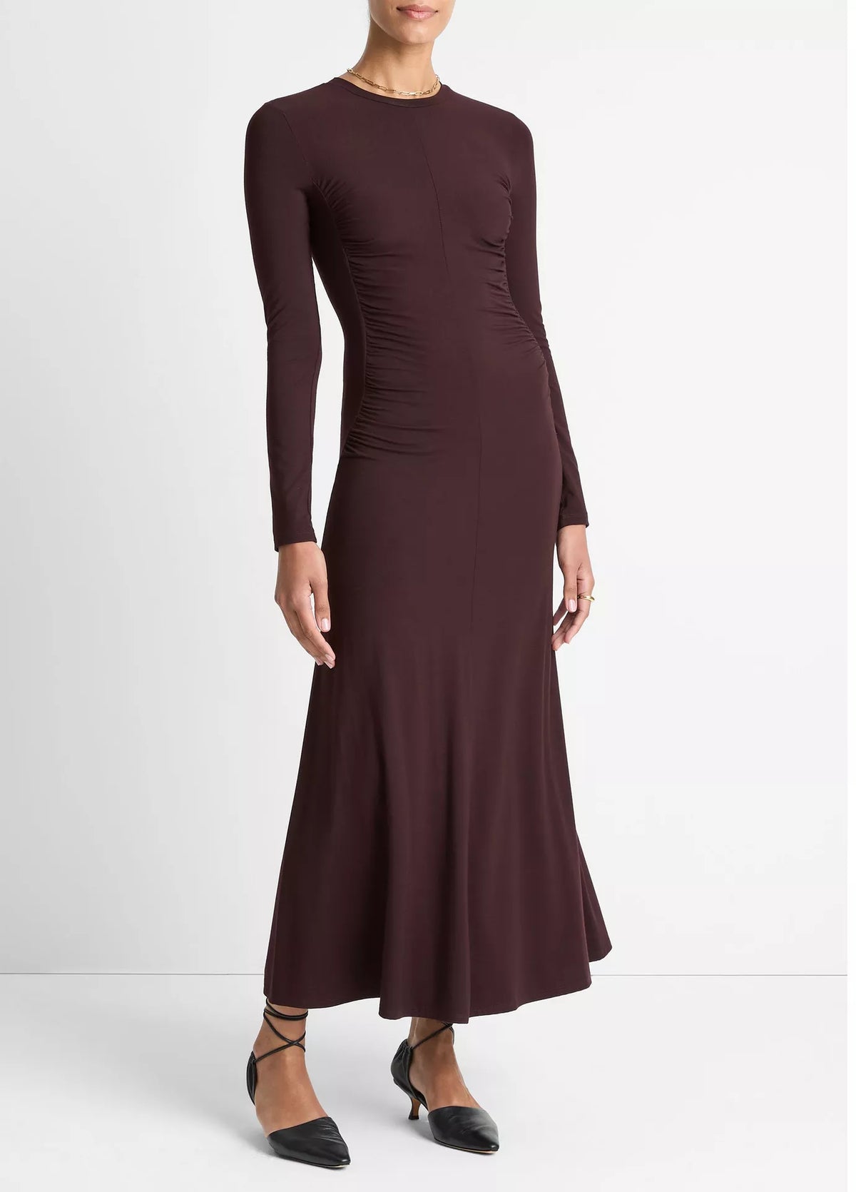 L/S Crew Rouched Dress