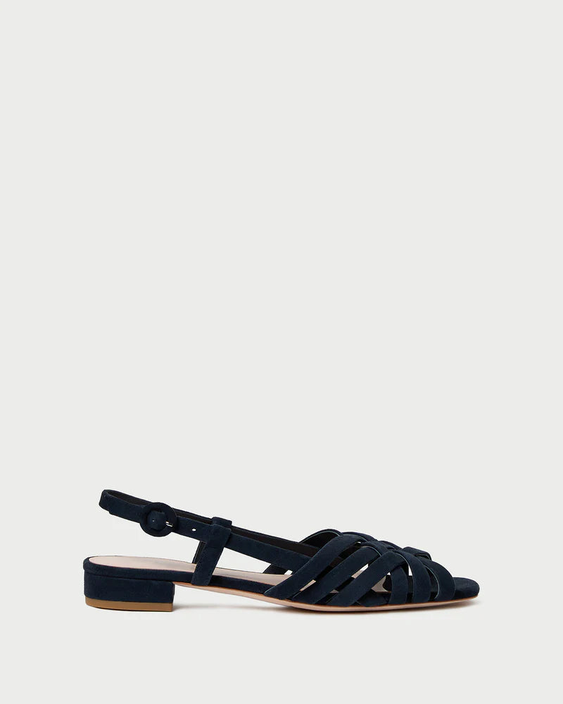 Loeffler Randall Shelly Navy Lattice Sling Back Sandal