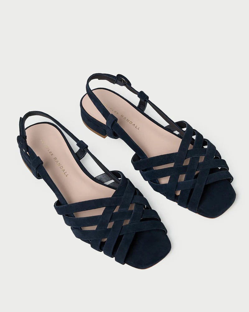 Loeffler Randall Shelly Navy Lattice Sling Back Sandal