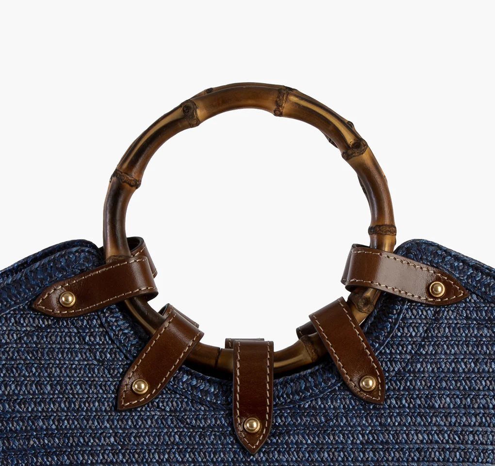 Eric Javits My Way Straw Bag - Navy