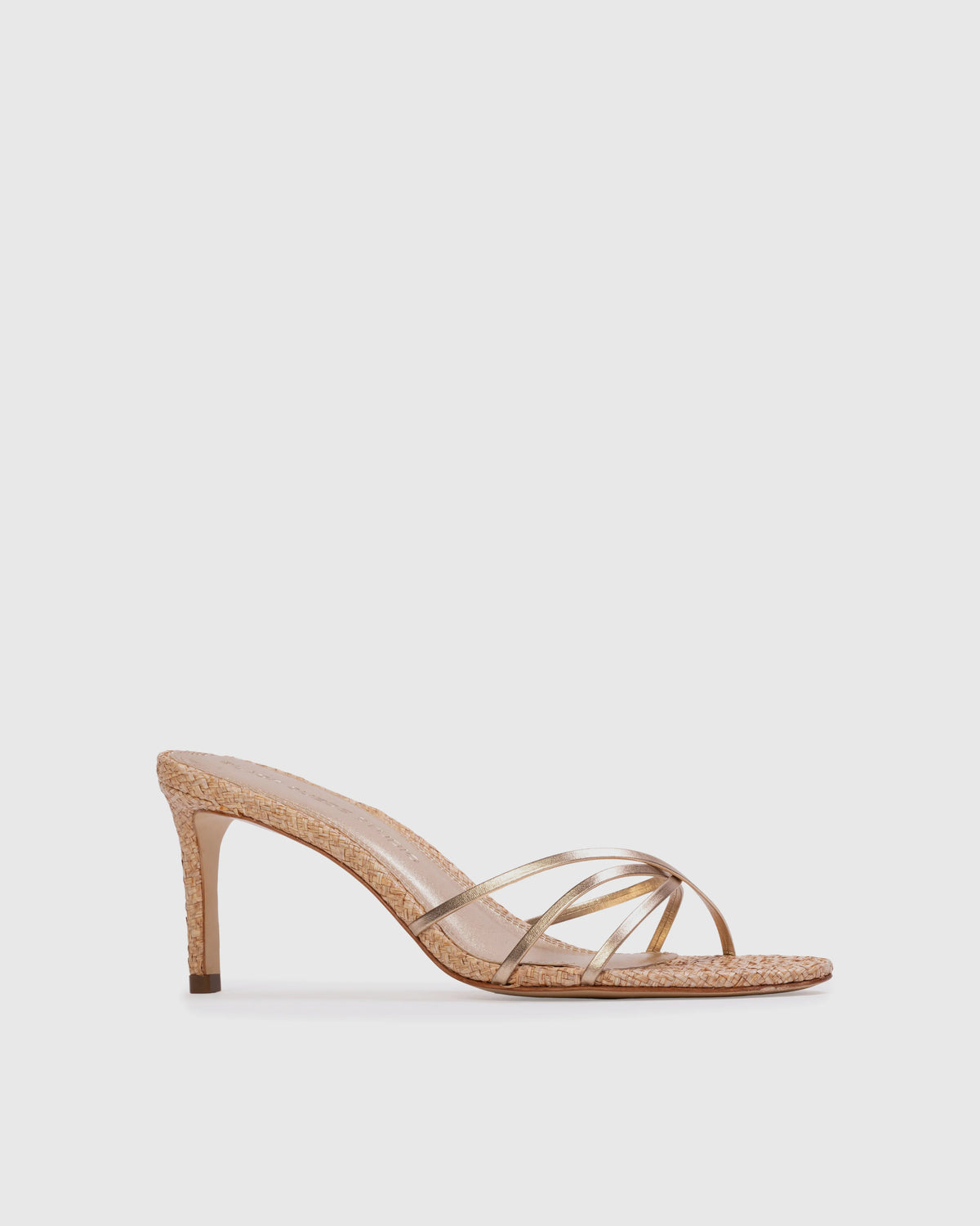 Jaya 70 Mule - Raffia Gold Metallic Leather