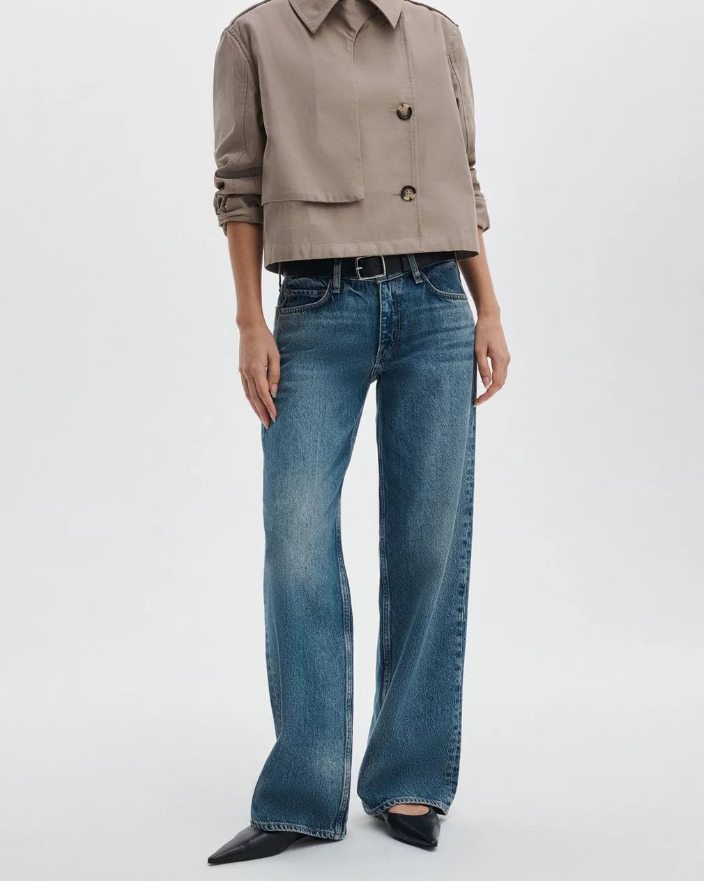 rag&bone Saige Relaxed Straight Jeans - Echo
