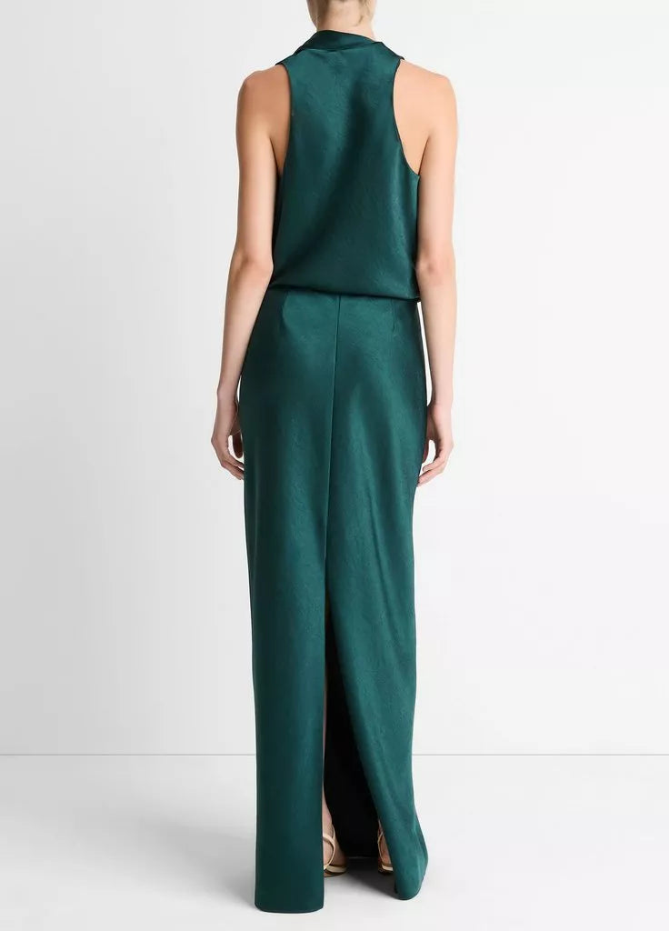 Satin Bias Skirt - Juniper
