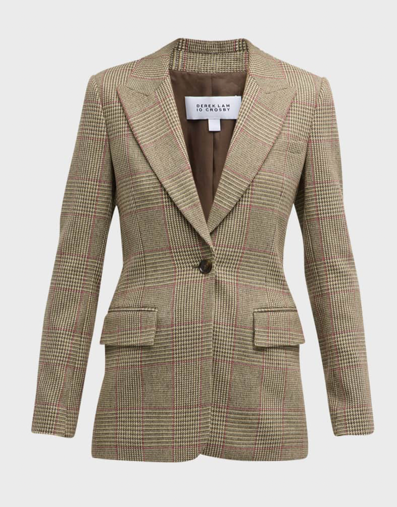 Madalyn Single Breasted Blazer - Amber Green Multi