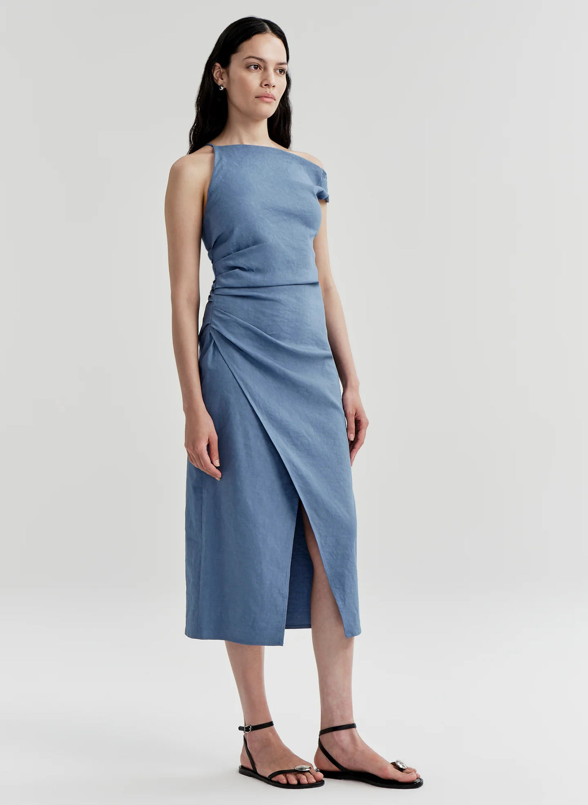 ALC Lyra Linen Midi Dress - Dusk Blue