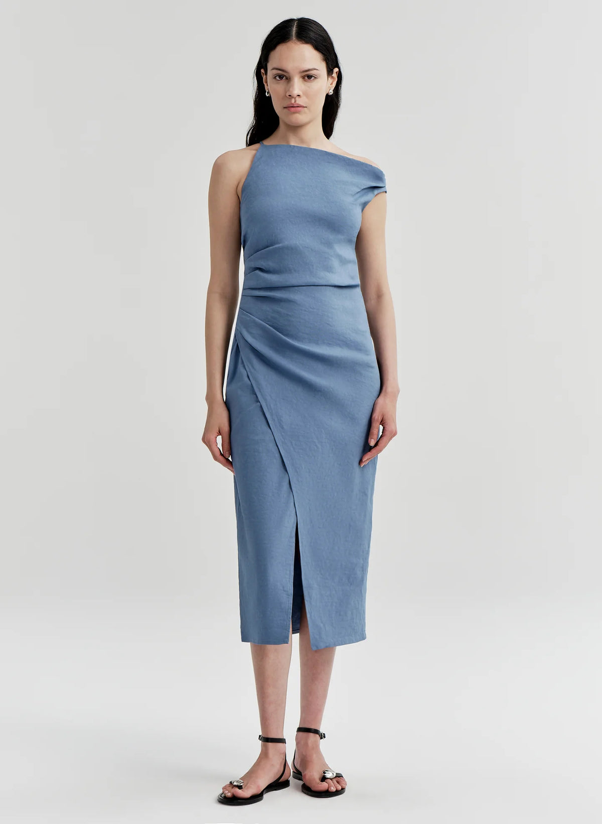 ALC Lyra Linen Midi Dress - Dusk Blue
