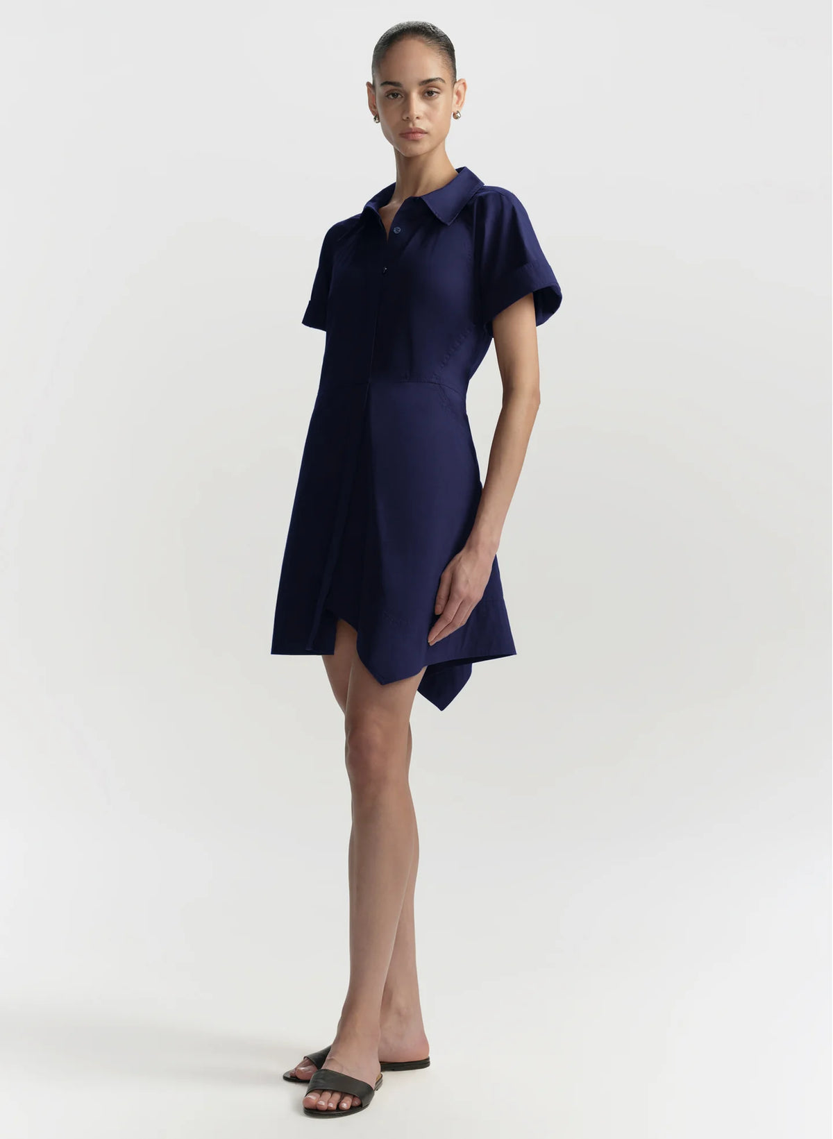 ALC Julie Cotton Mini Shirtdress - Navy