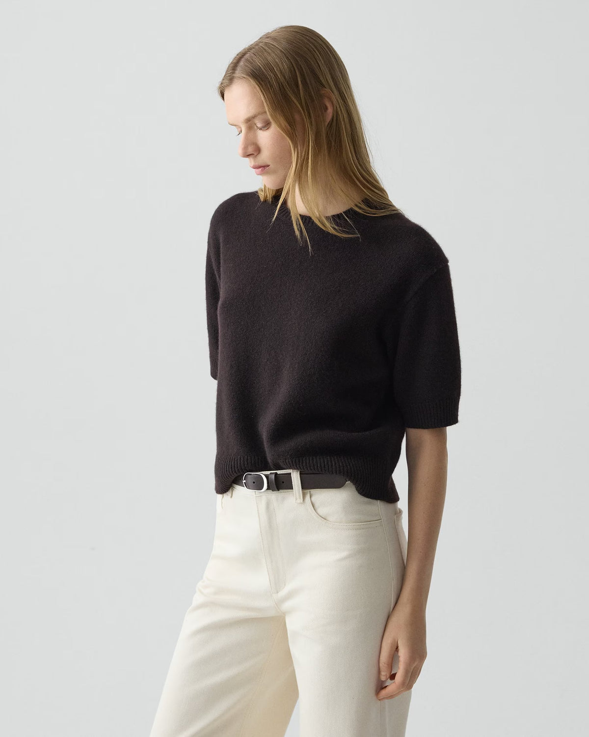 Cropped Tee in Cashmere