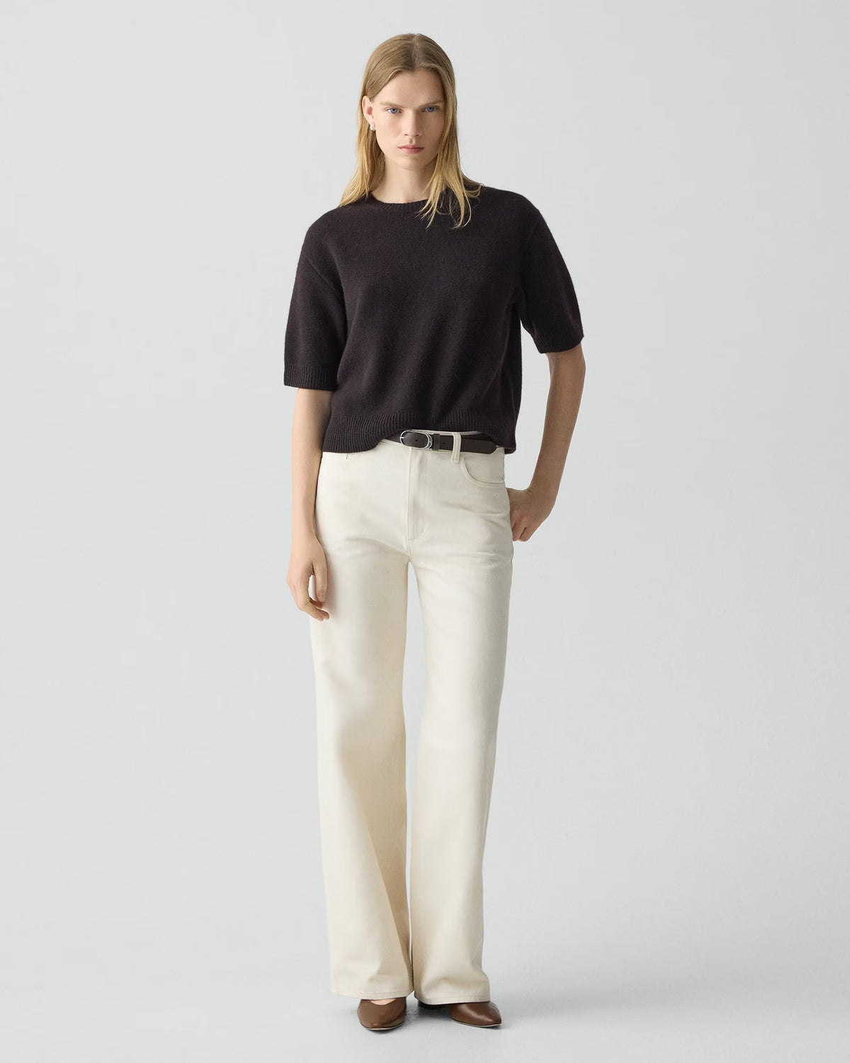 Cropped Tee in Cashmere