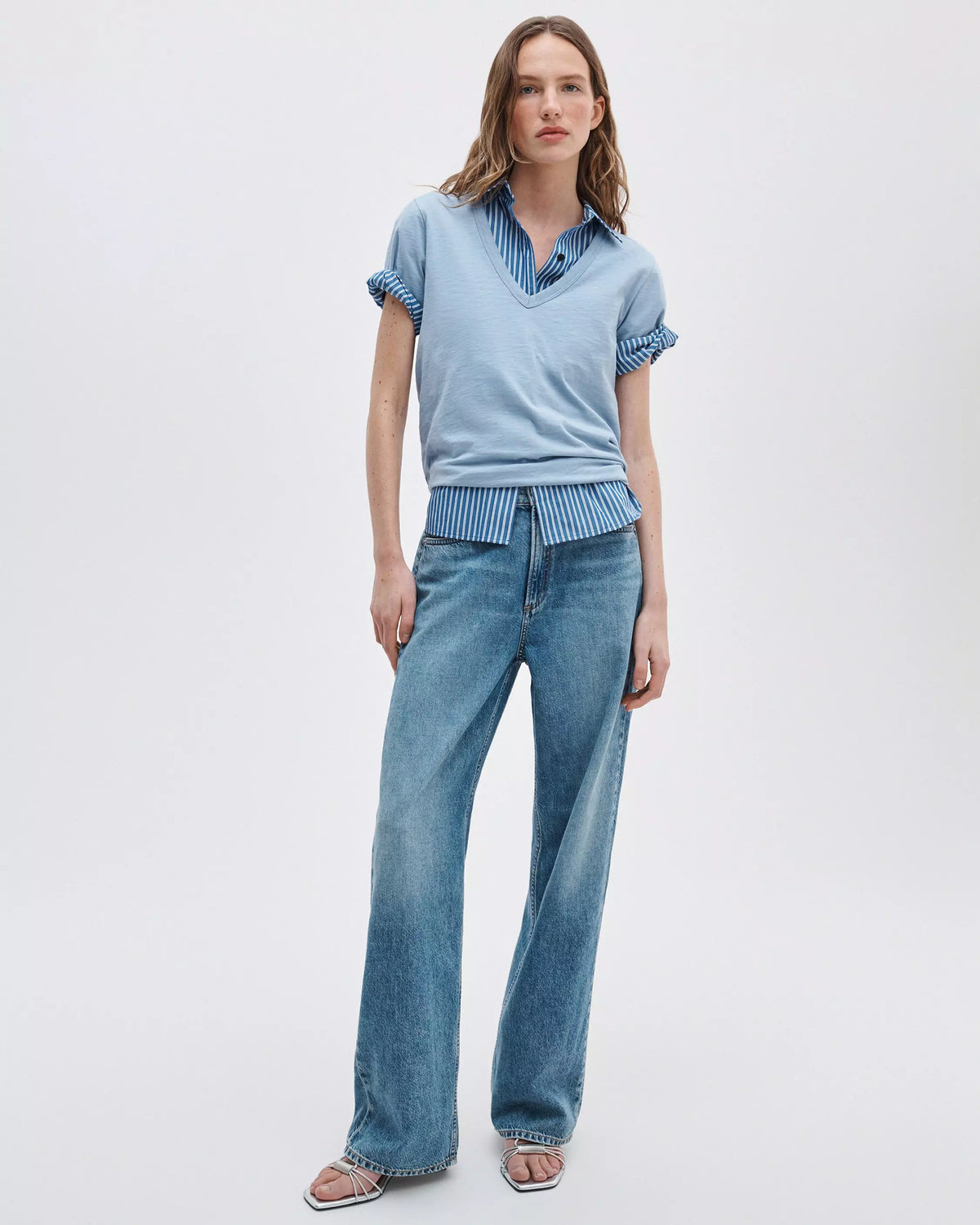 rag&bone Slub Vee - Haze Blue