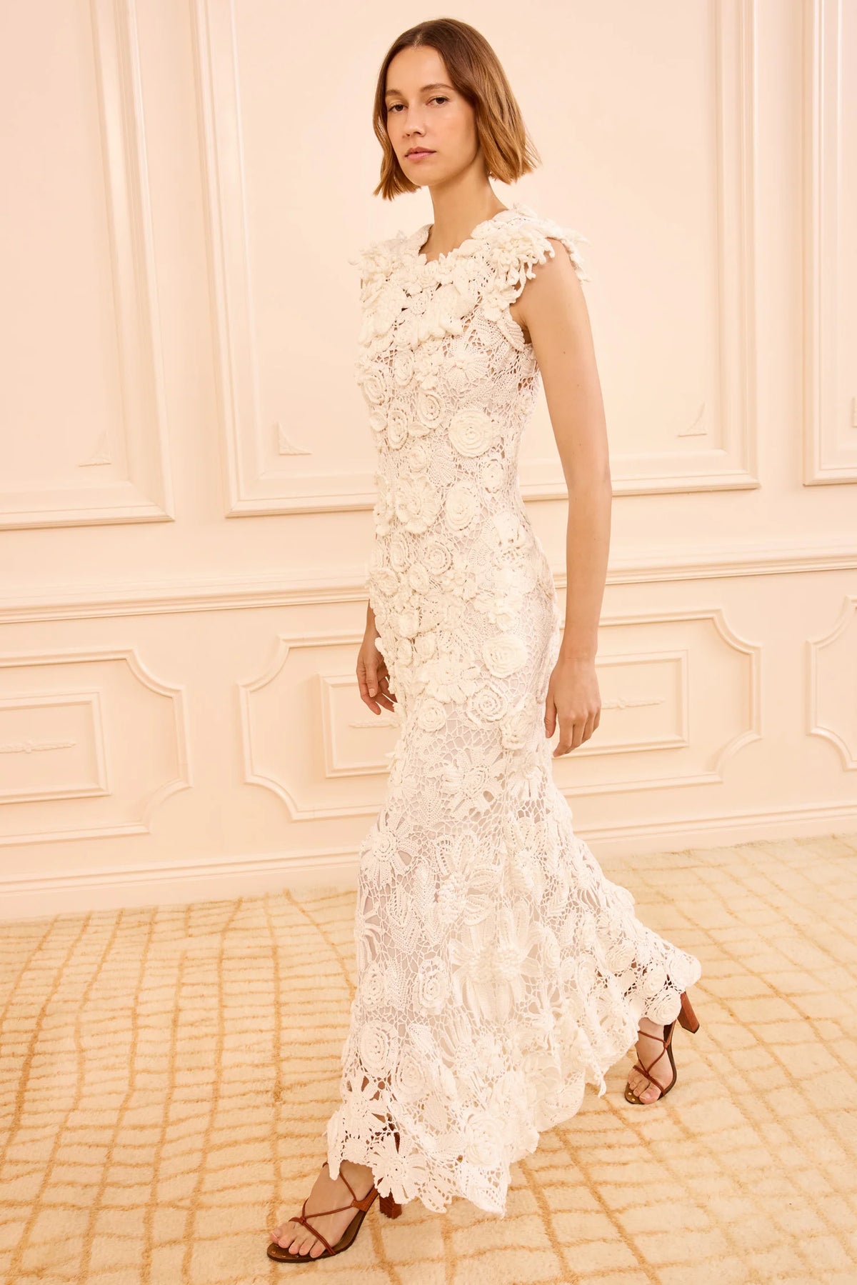 Ulla Johnson Anita Hand Crochet Dress - Pearled Ivory