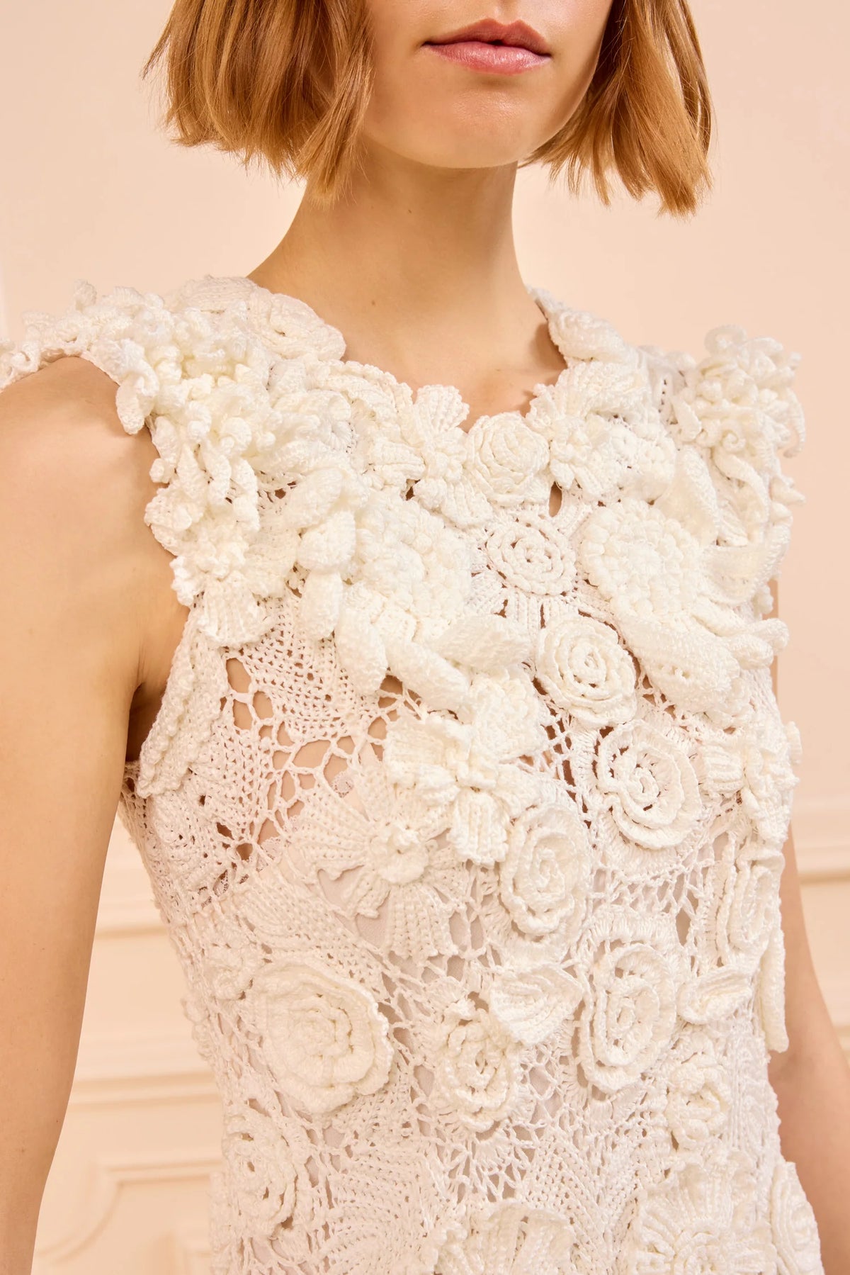 Ulla Johnson Anita Hand Crochet Dress - Pearled Ivory