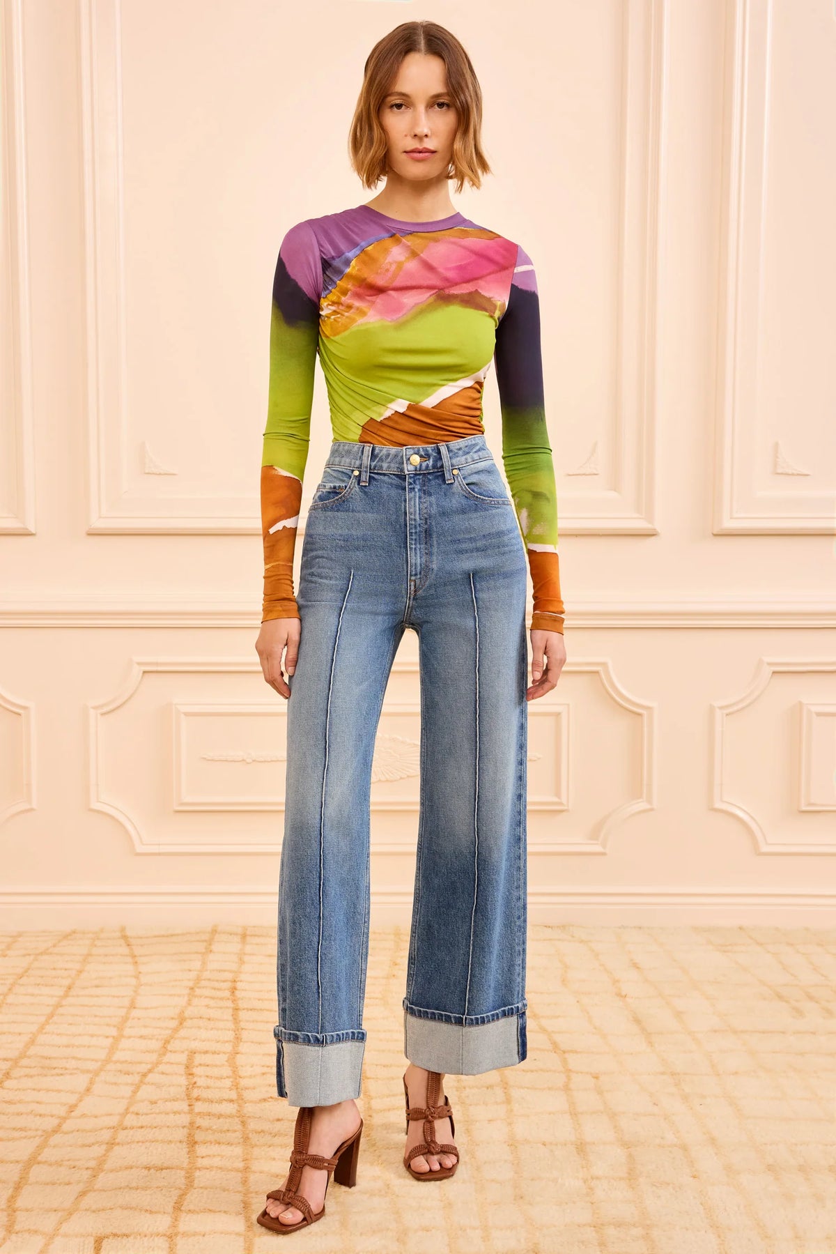 Ulla Johnson The Genevieve Stretch Pintuck Jean - Danube
