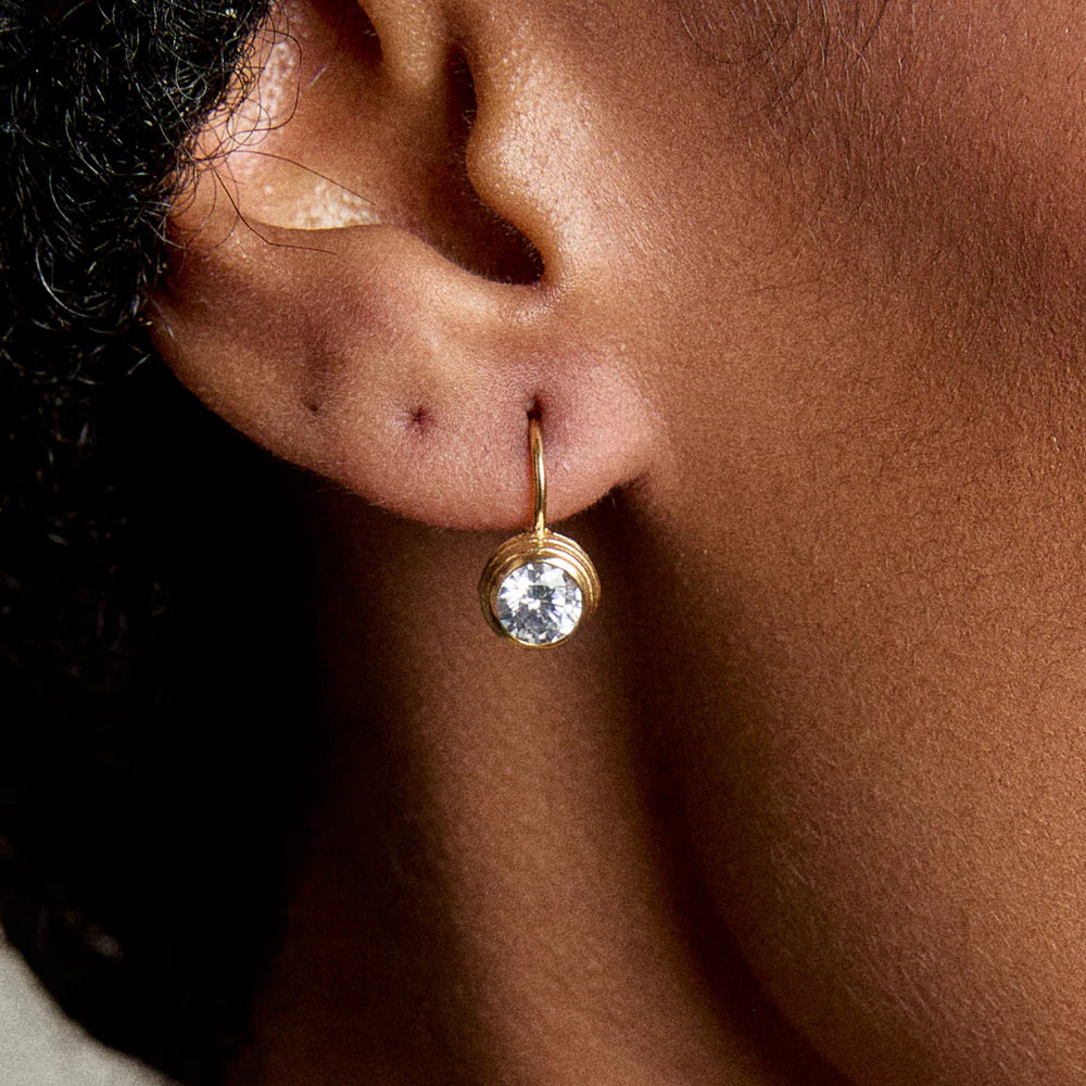 Hart Bezel Drop Earrings