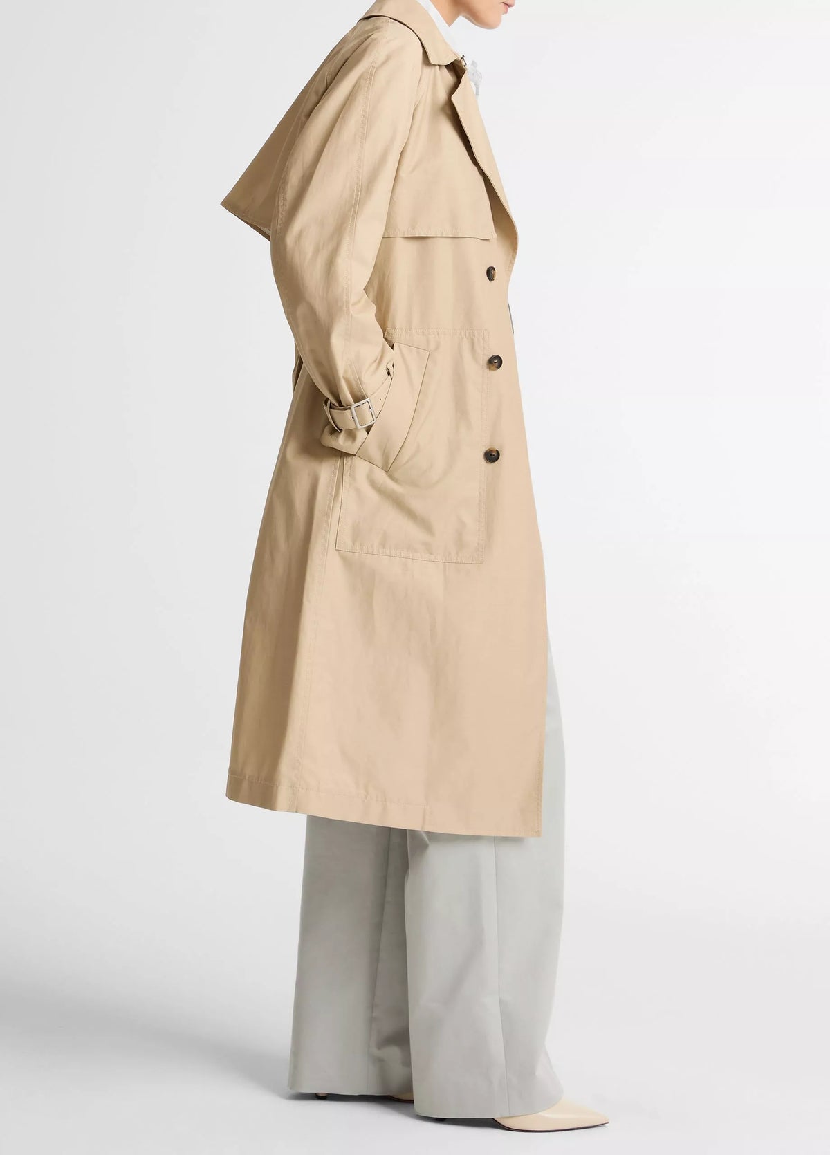 Vince Fine Cotton-Blend Twill Trench Coat