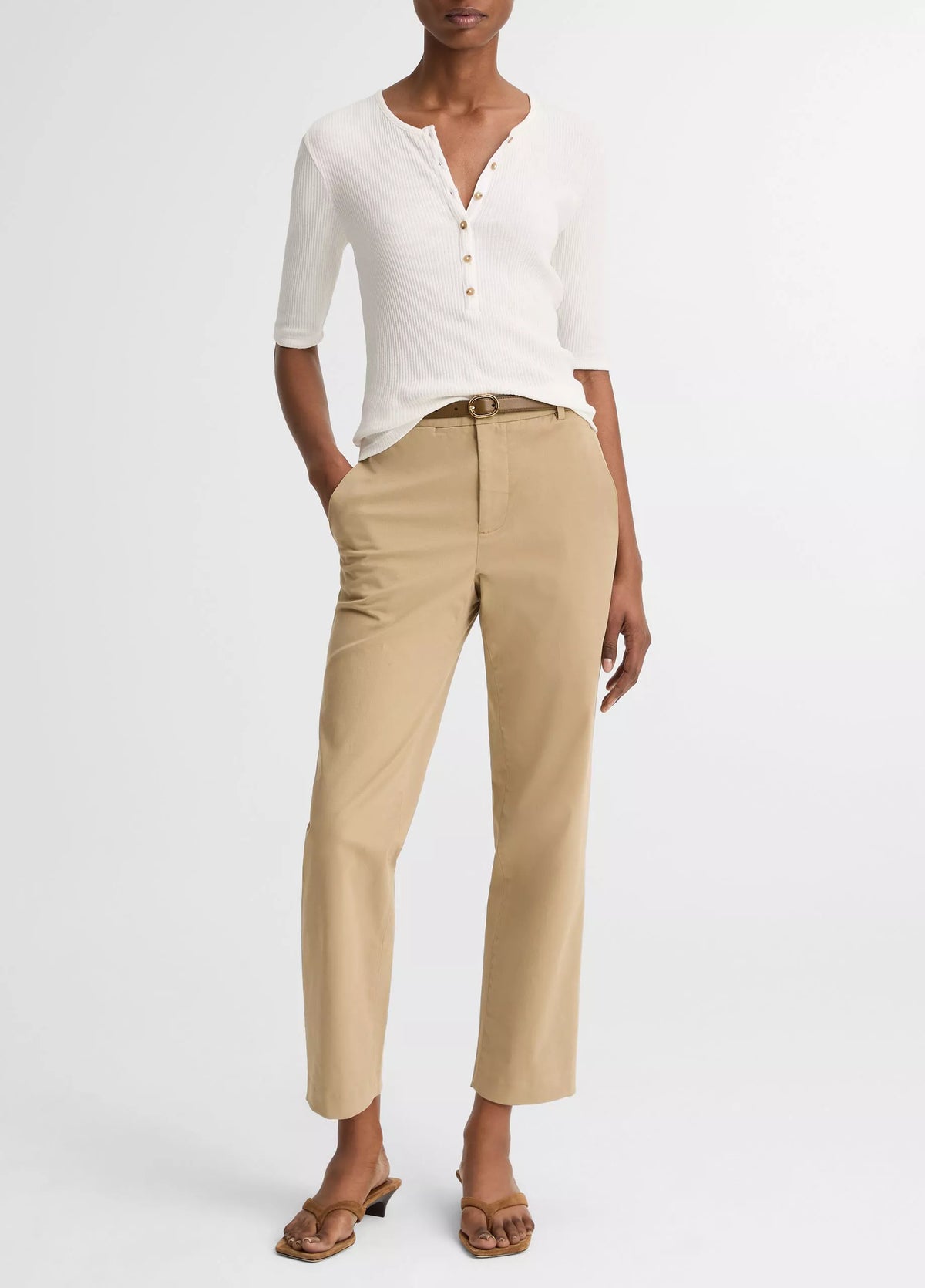 Vince Avery Mid-Rise Italian Stretch-Cotton Chino Pant