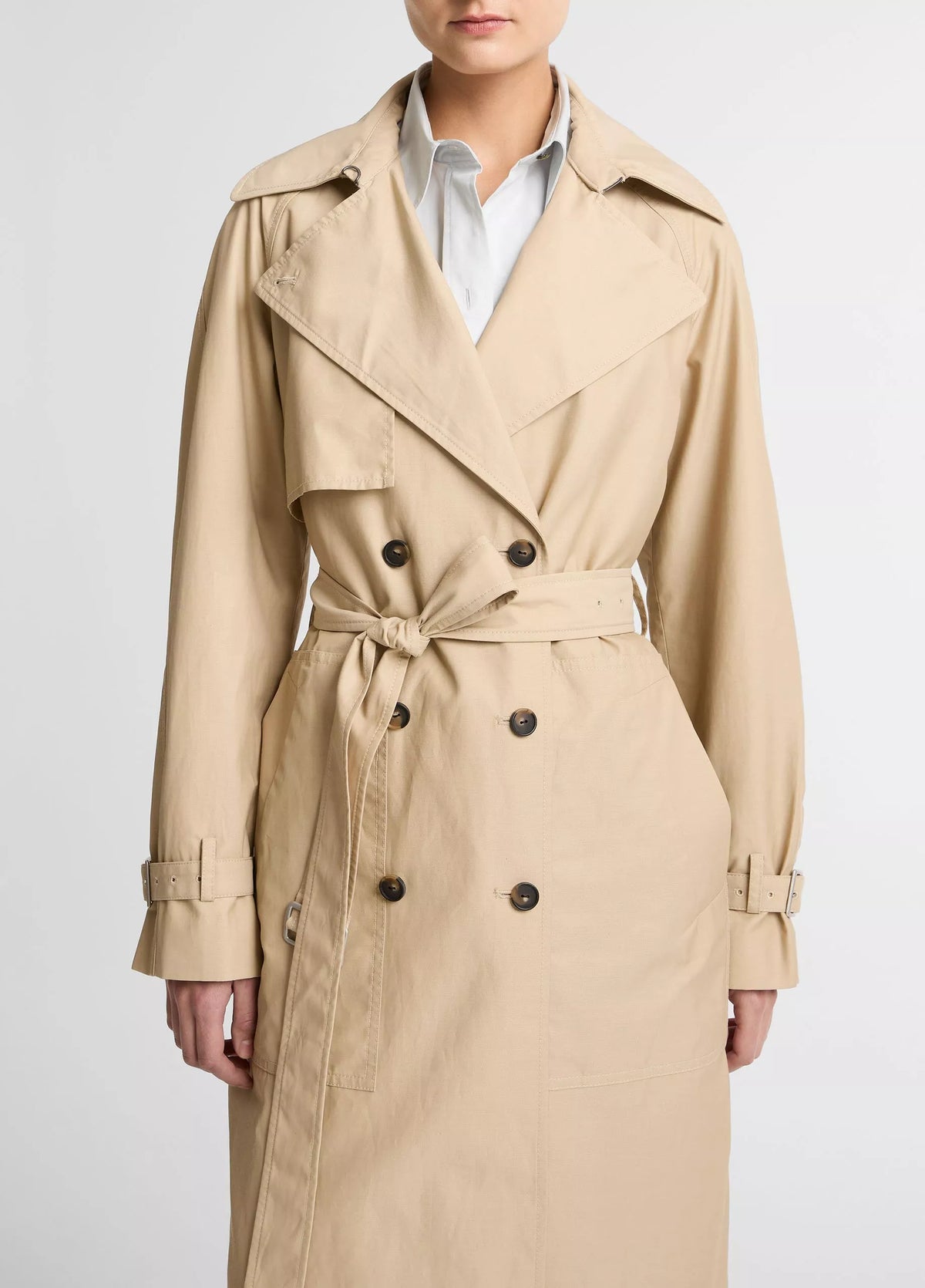 Vince Fine Cotton-Blend Twill Trench Coat