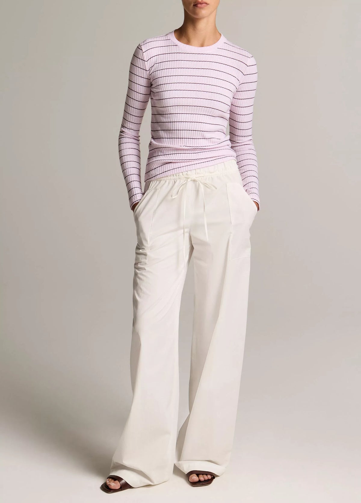 Vince Rib Stripe Crew