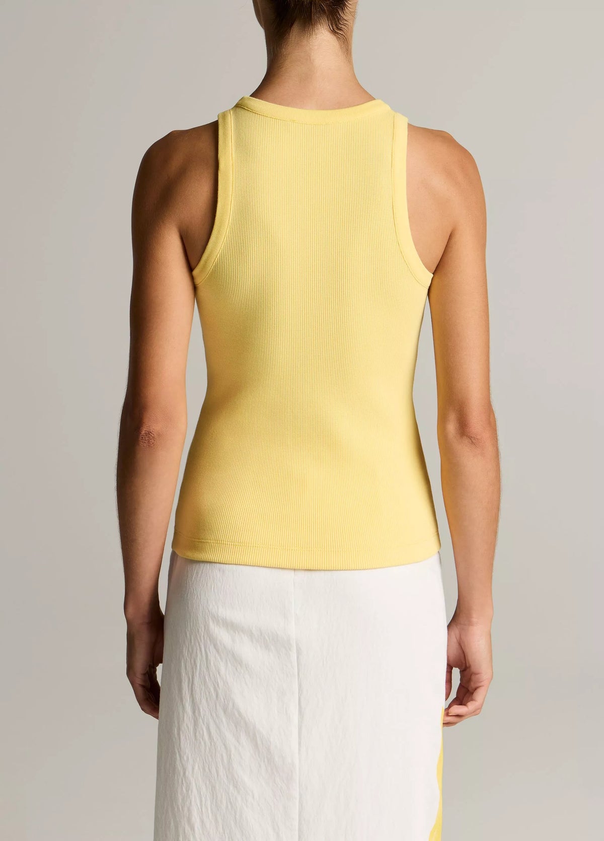Vince Ribbed Scoop-Neck Tank - Limone