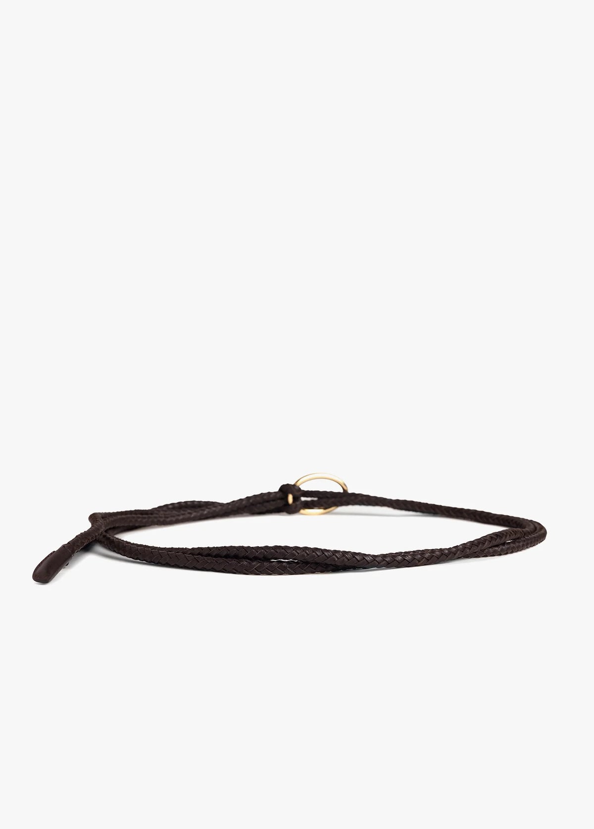The Woven Knot Belt - Dark Brown Polished