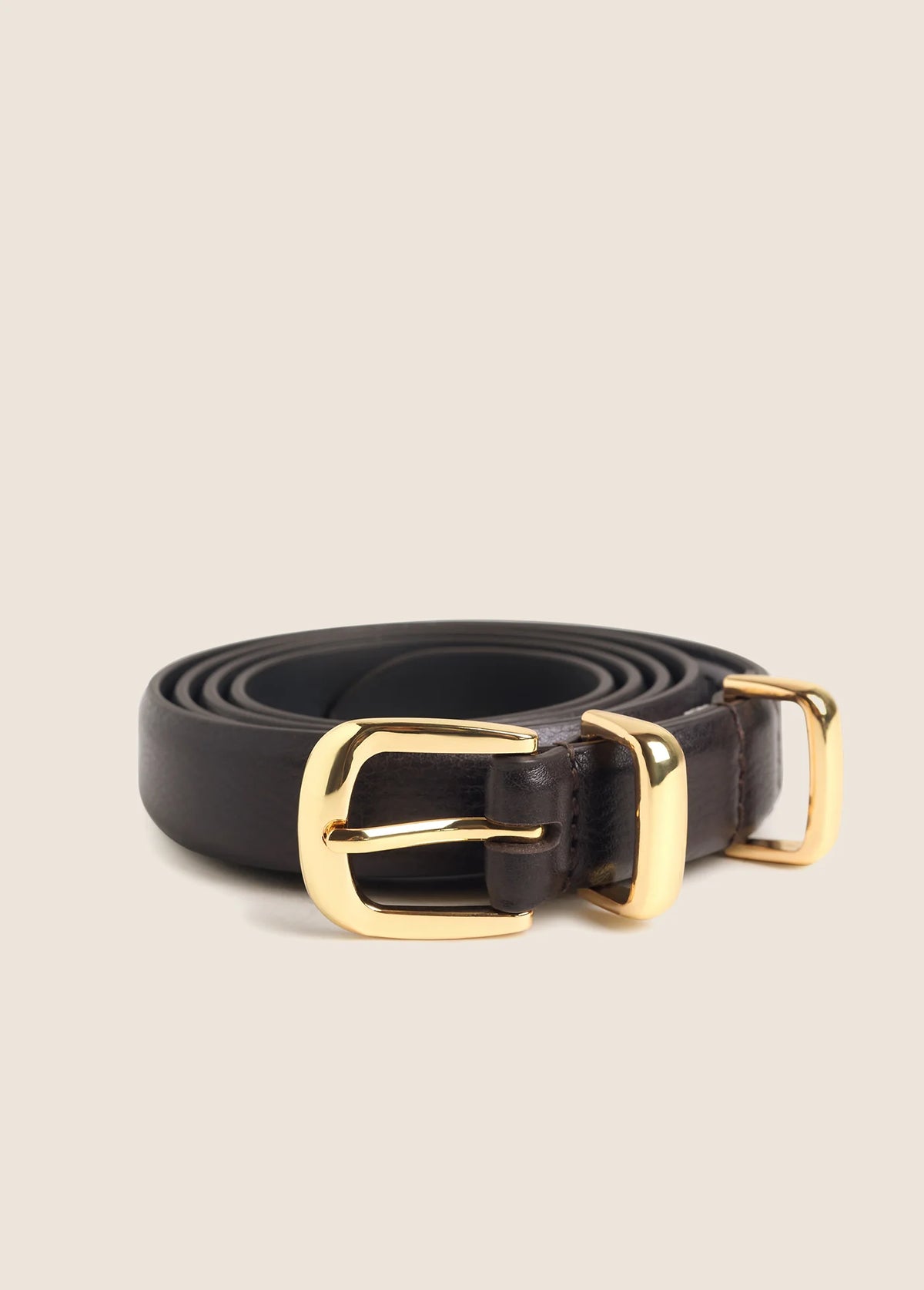 Favorite Daughter Skinny Jordan Belt - Brown/Polished Gold