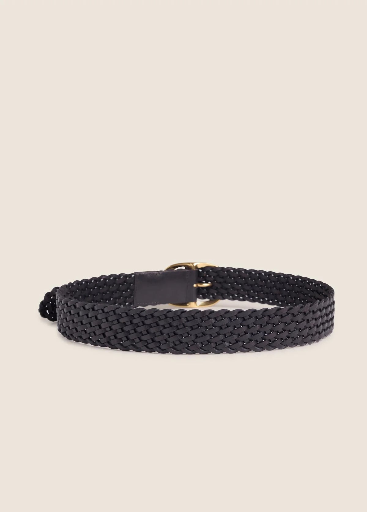 Favorite Daughter The Woven Jean Belt - Brown/Antique Brass