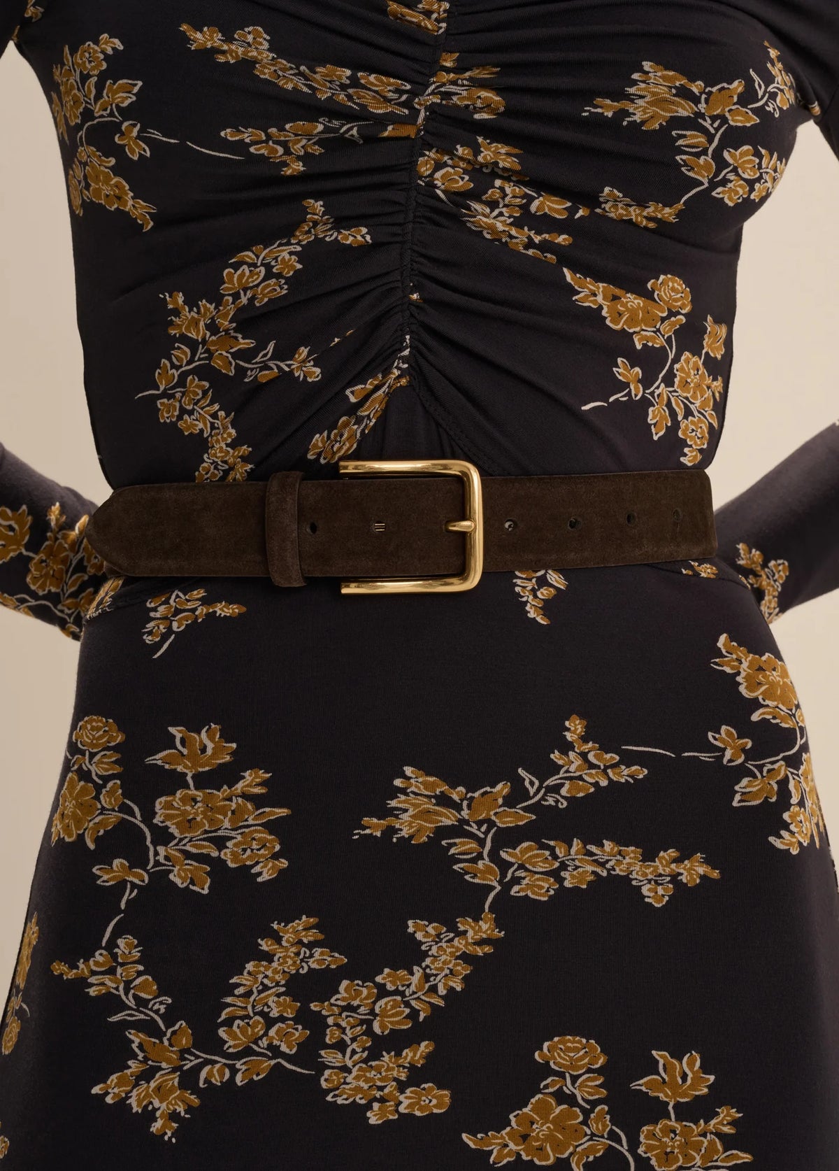 Favorite Daughter The Suede Heritage Belt - Brown/Antique Brass