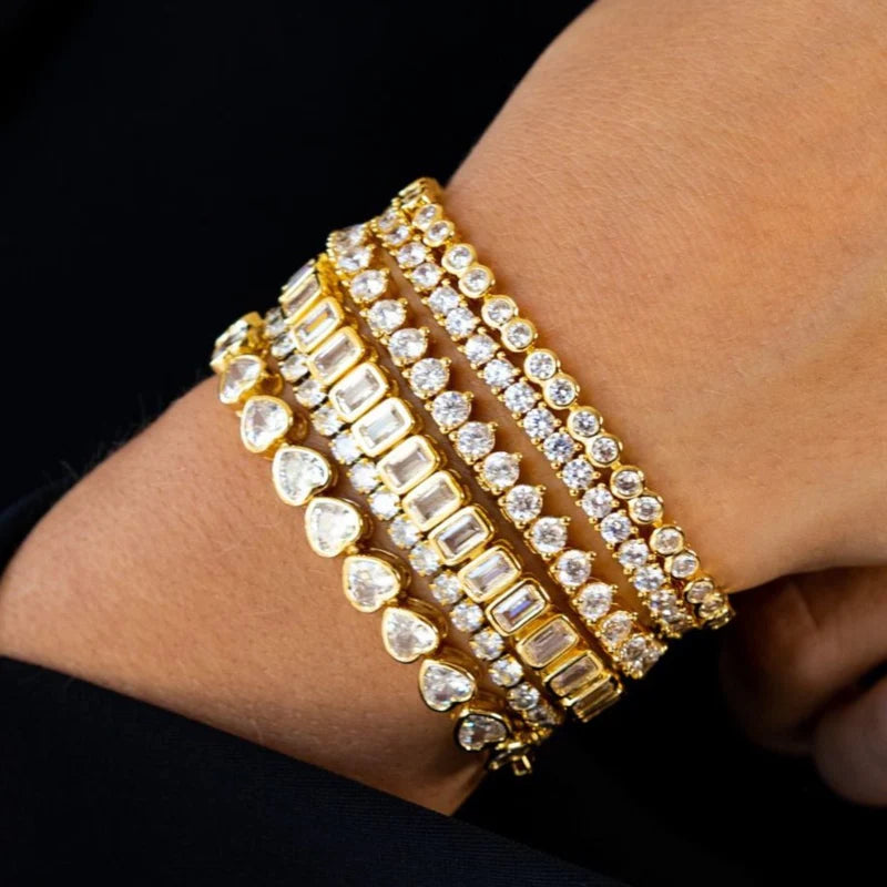Sahira Jewelry Design Melinda Tennis Bracelet - Gold (6.5")