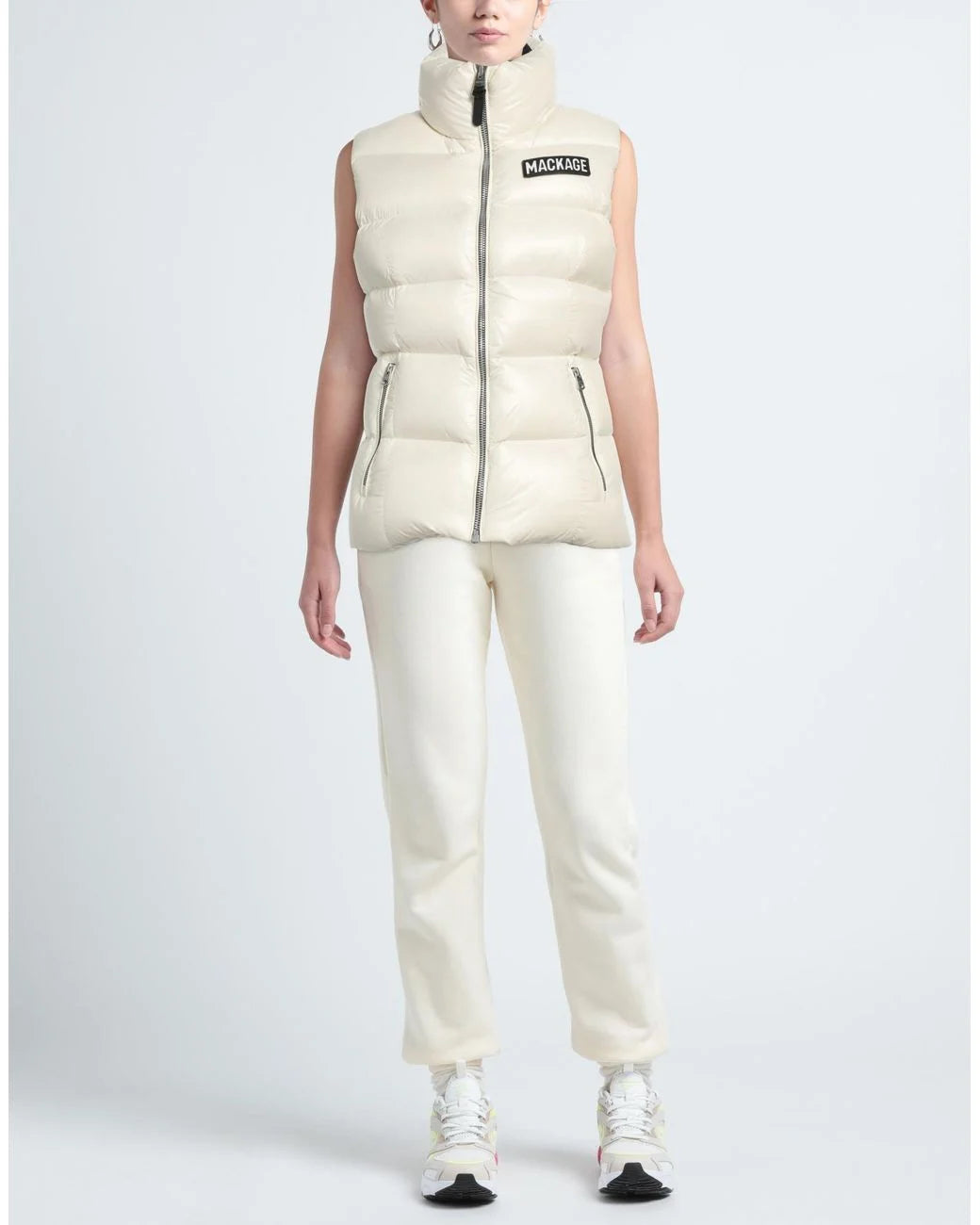Mackage Chaya-Glo High-Gloss Shell Down Vest - Cream