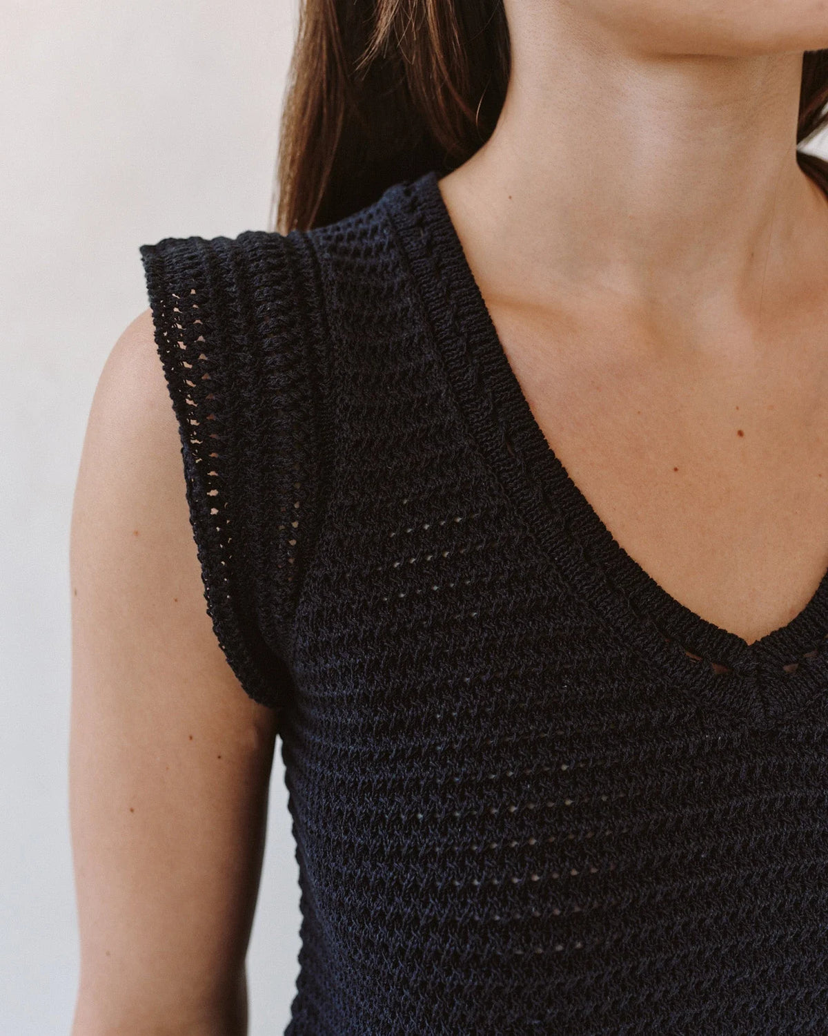 Bella Dahl V-Neck Crochet Top