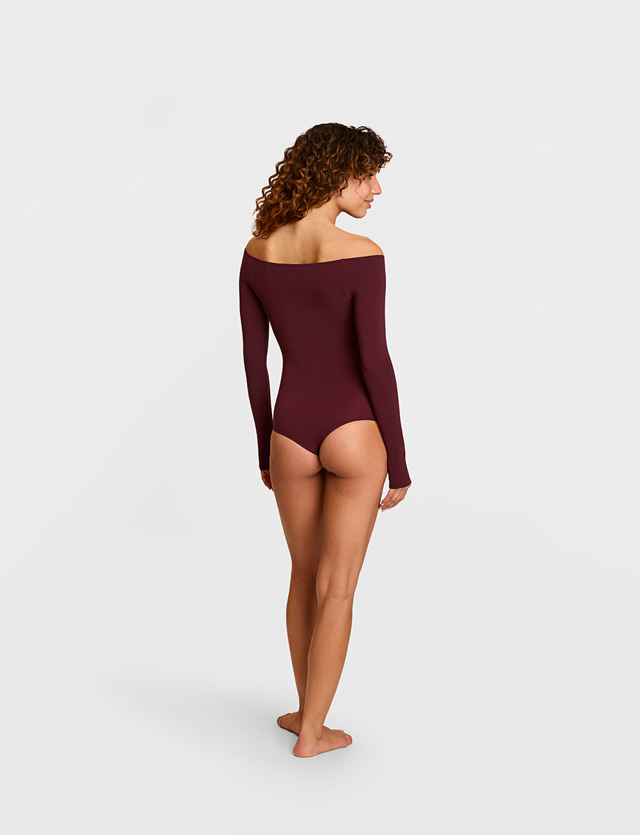 Commando Ballet Off the Shoulder Bodysuit - Raisin
