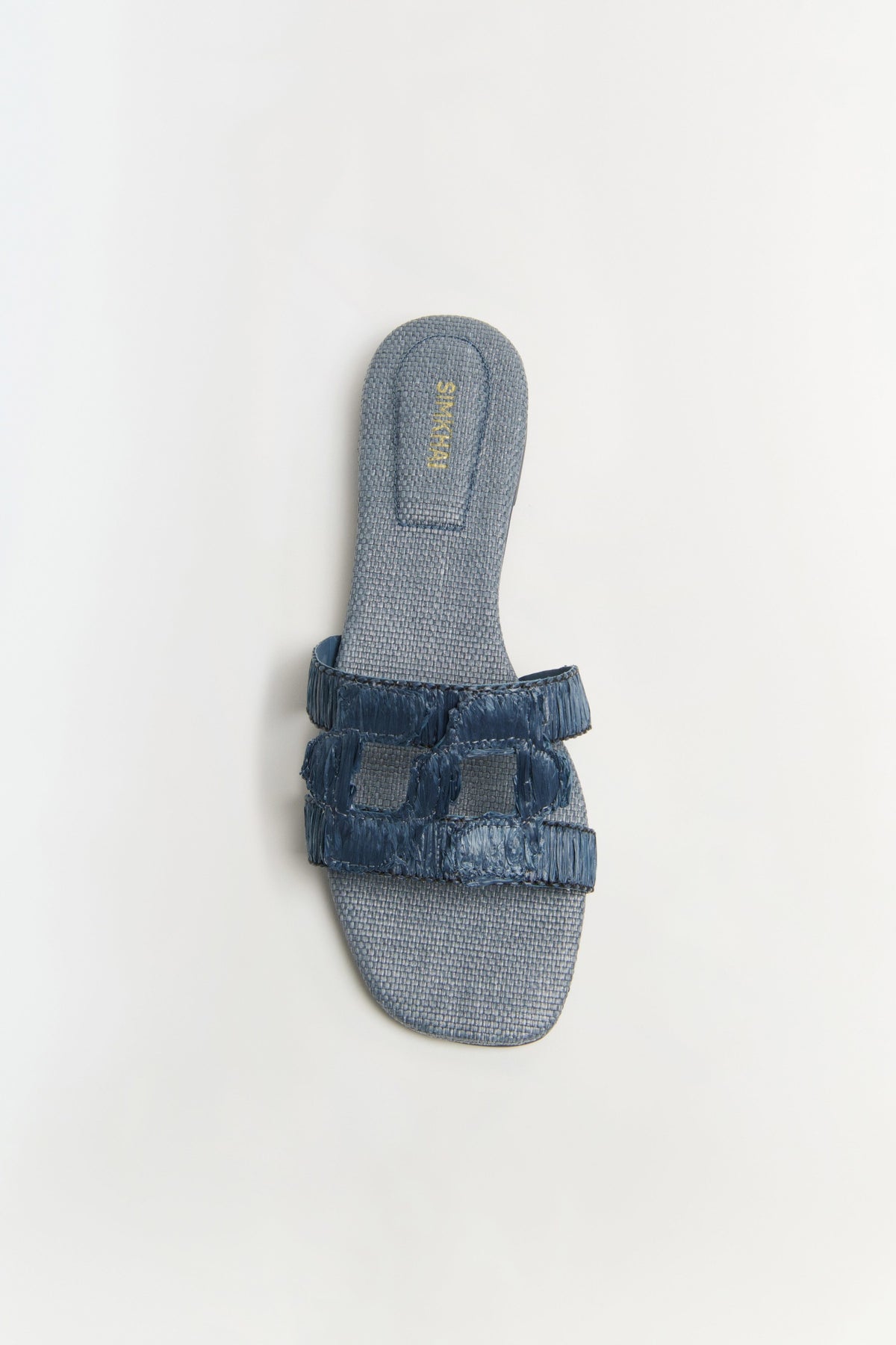 Simkhai Monogram Raffia Flat Slide