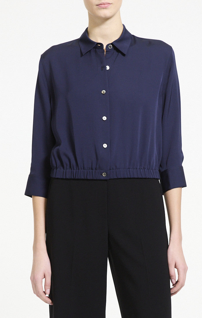 Theory Three-Quarter Sleeve Cropped Shirt