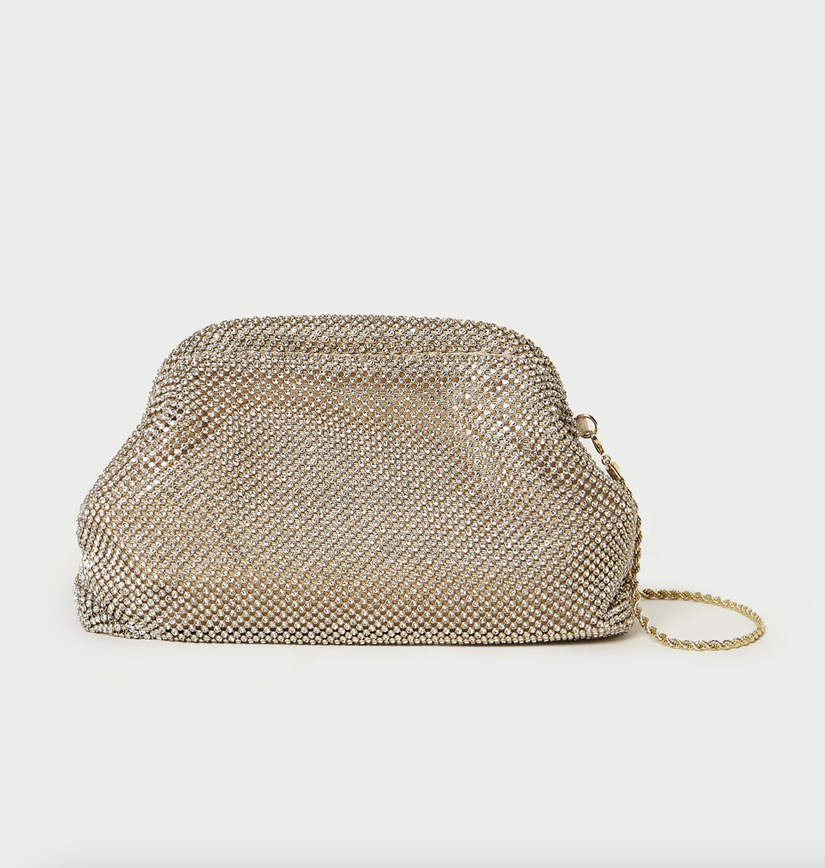 Loeffler Randall Doreen Gold Diamanté Frame Pouch