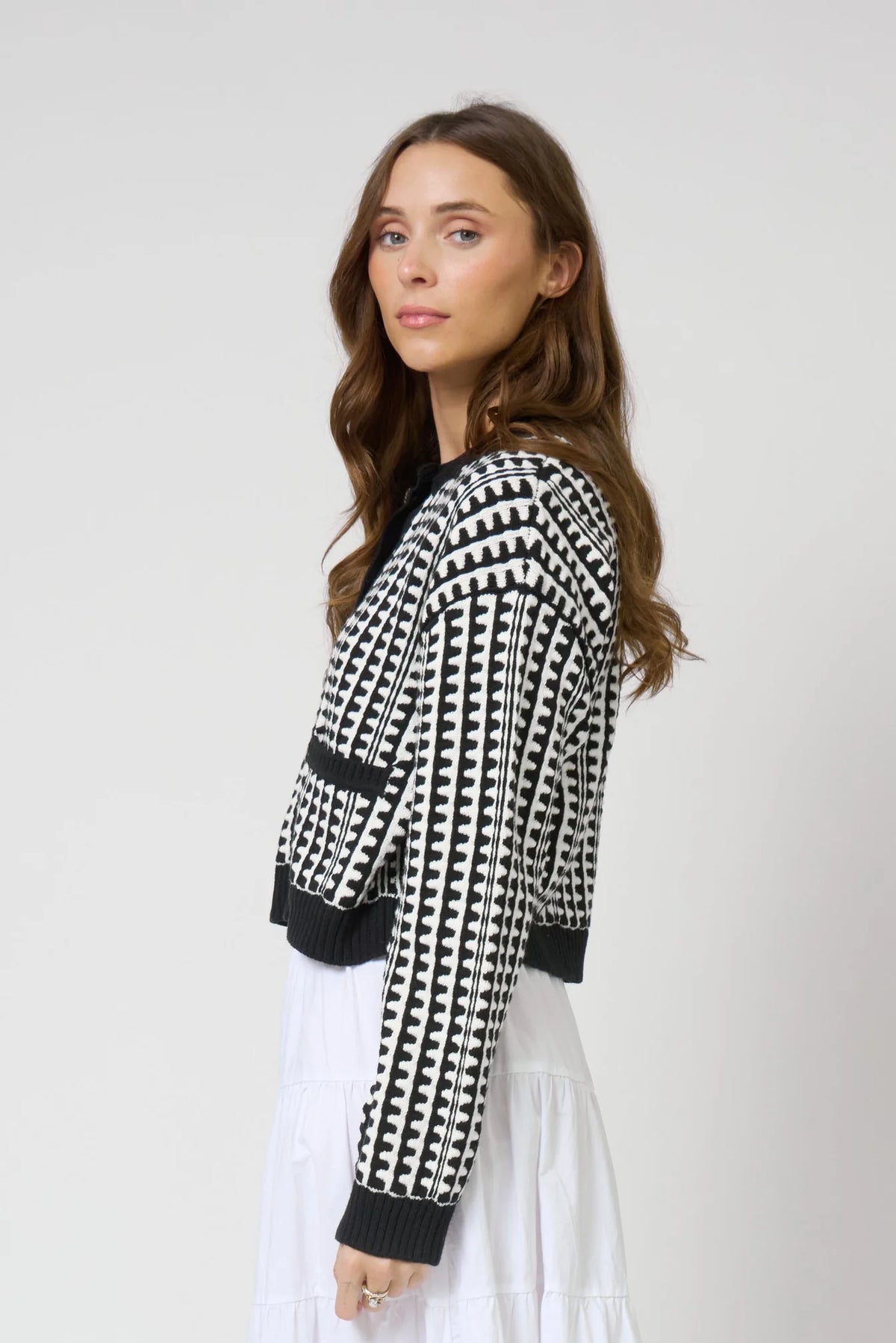 Central Park West Skye Scallop Stitch Cardi