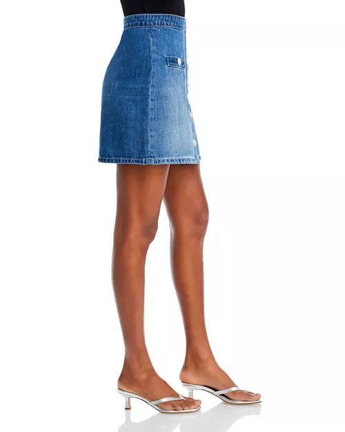 Kris Button Front Mini Skirt