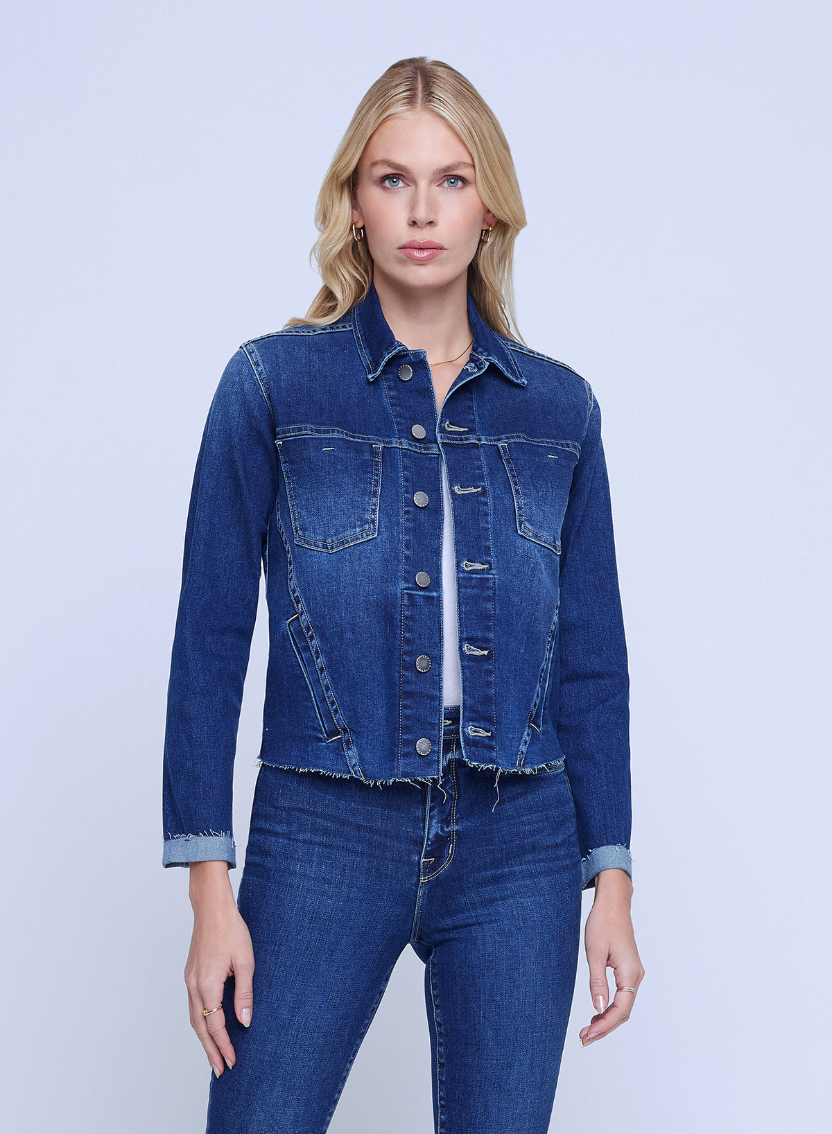 Janelle Slim Raw Jacket - Magnolia