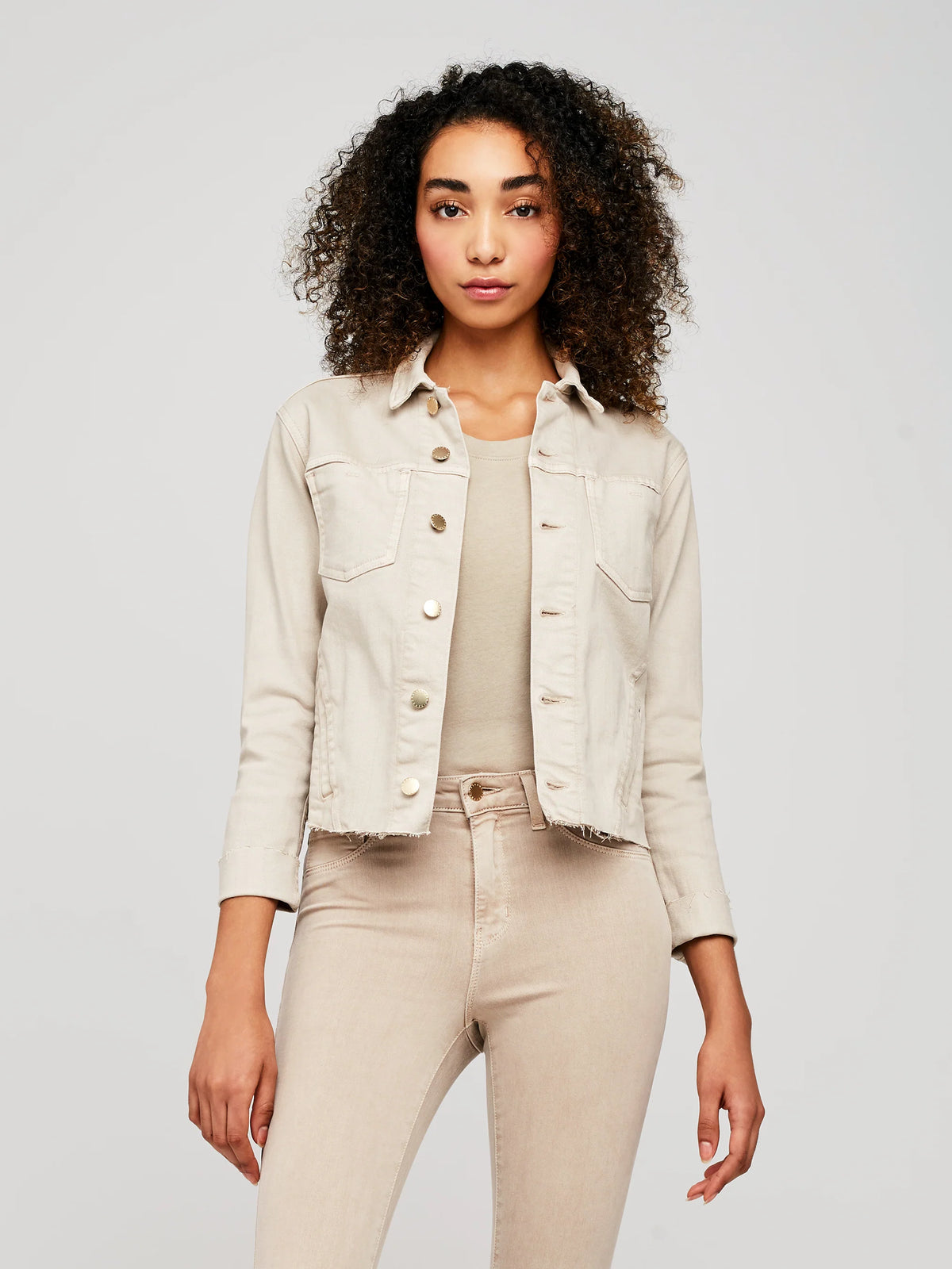 Janelle Denim Jacket - Biscuit