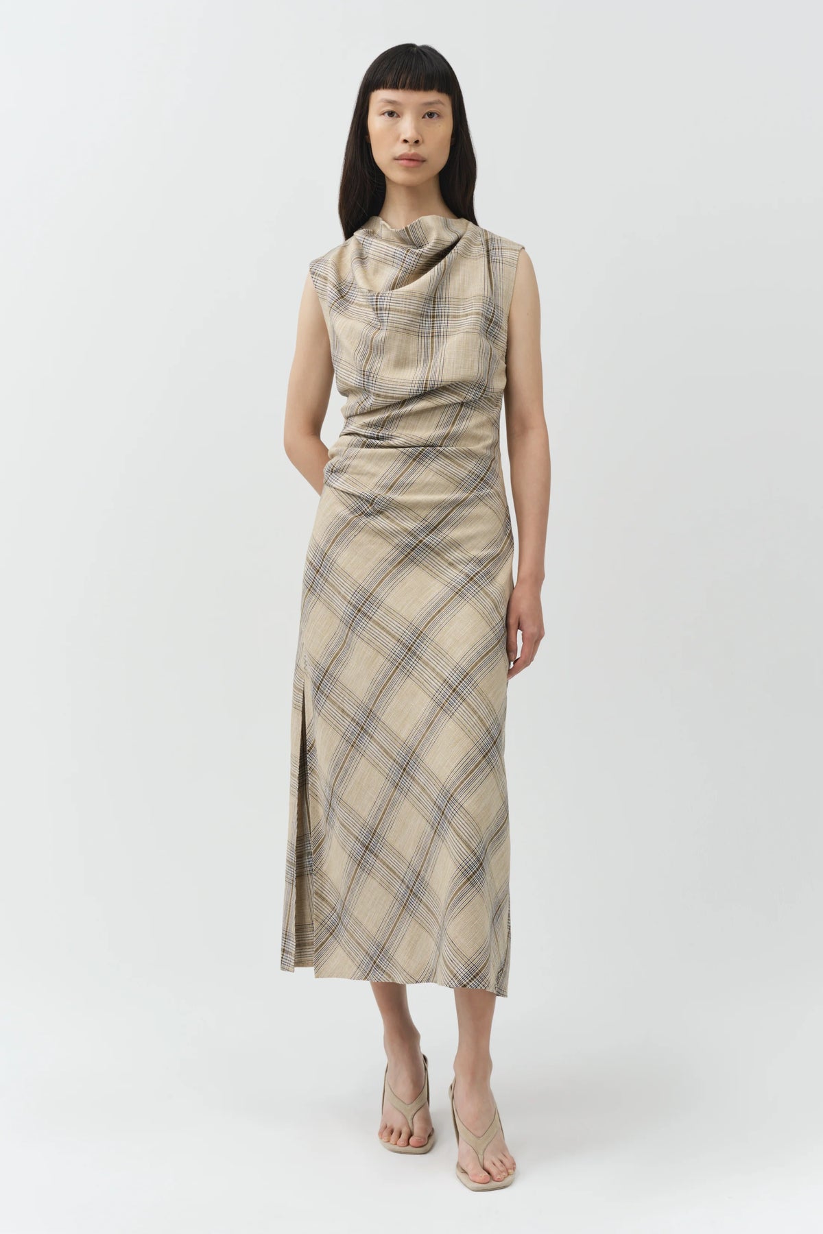 Simkhai Burke Draped Midi Dress