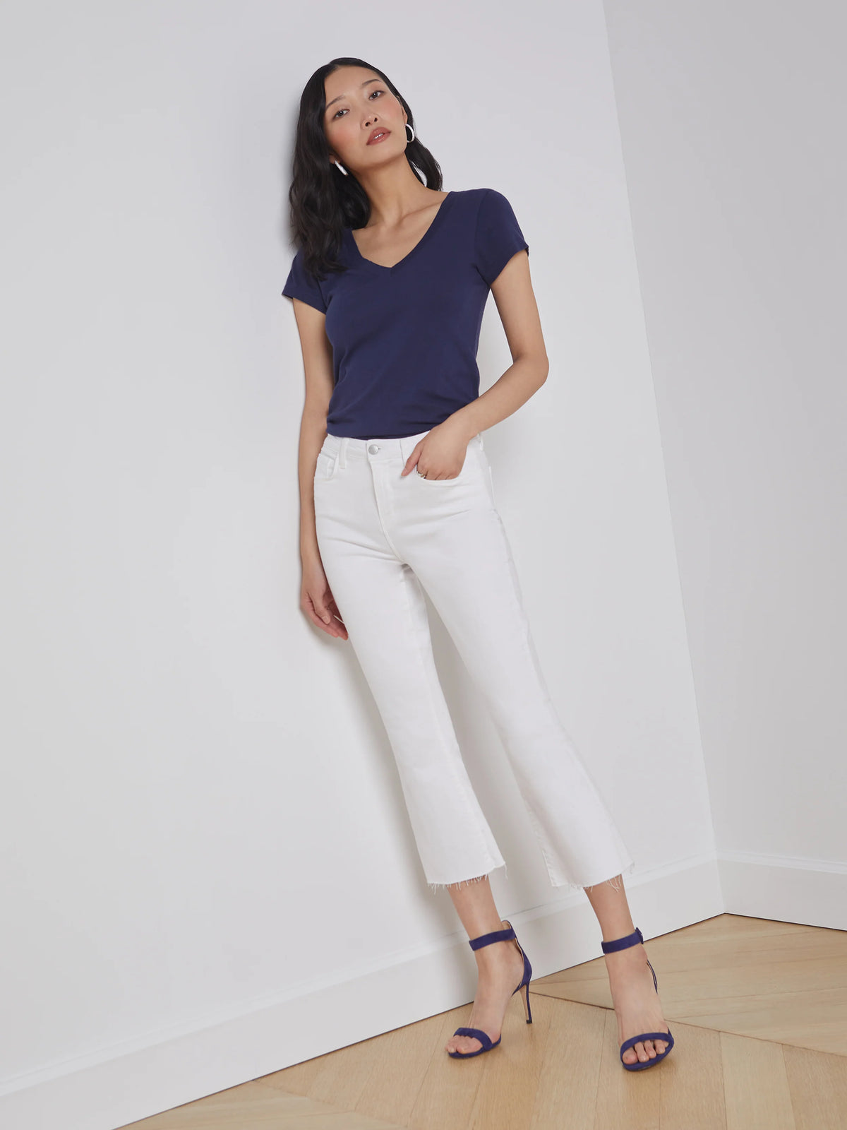 Kendra High Rise Crop - White