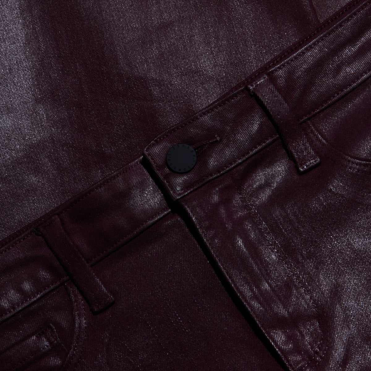 Clayton Coated Wide-Leg Jean - Deep Sangria