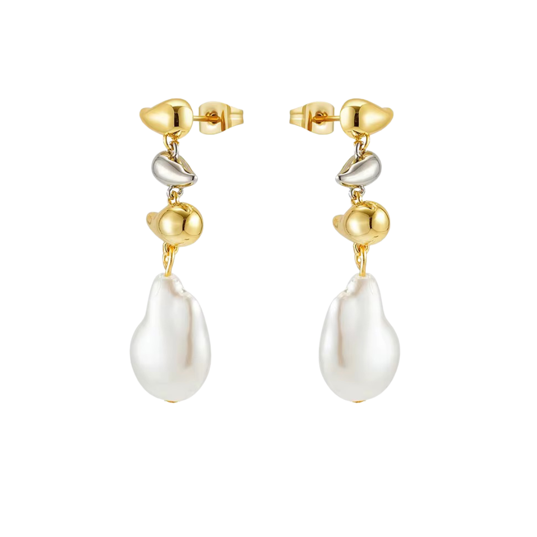 Sahira River Two Tone Pearl Earring