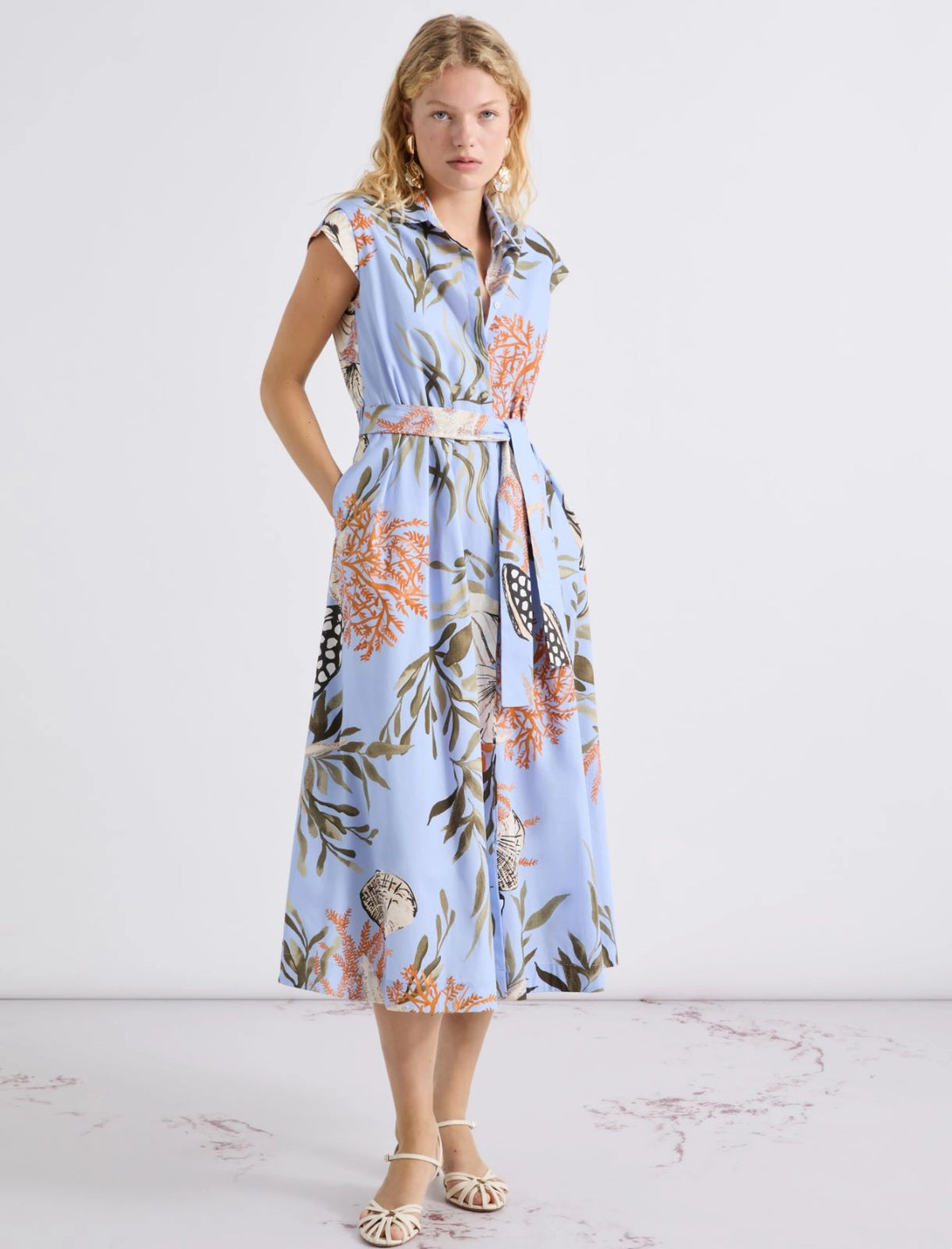 Marella Padana Stretch Cotton Shirt Dress