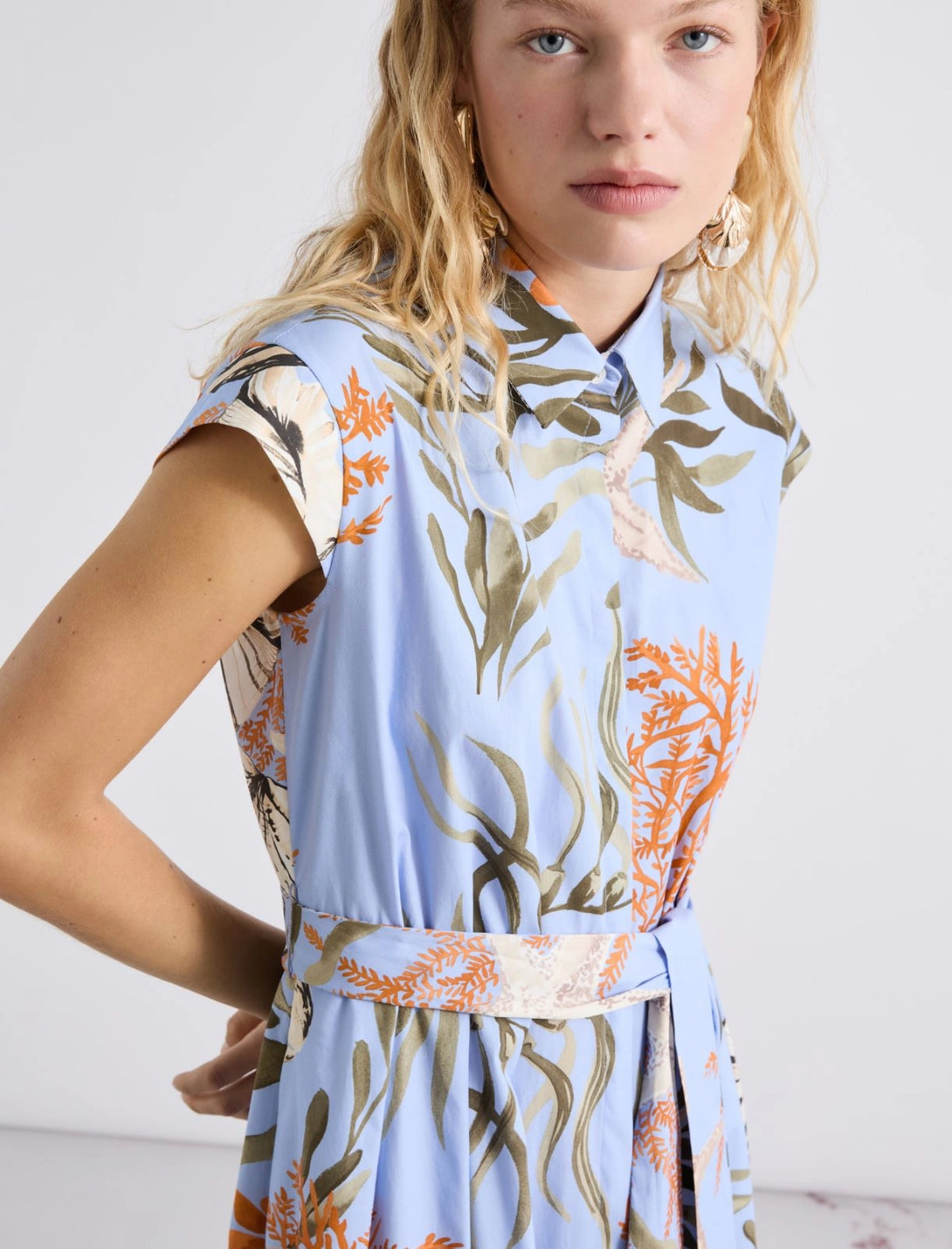 Marella Padana Stretch Cotton Shirt Dress