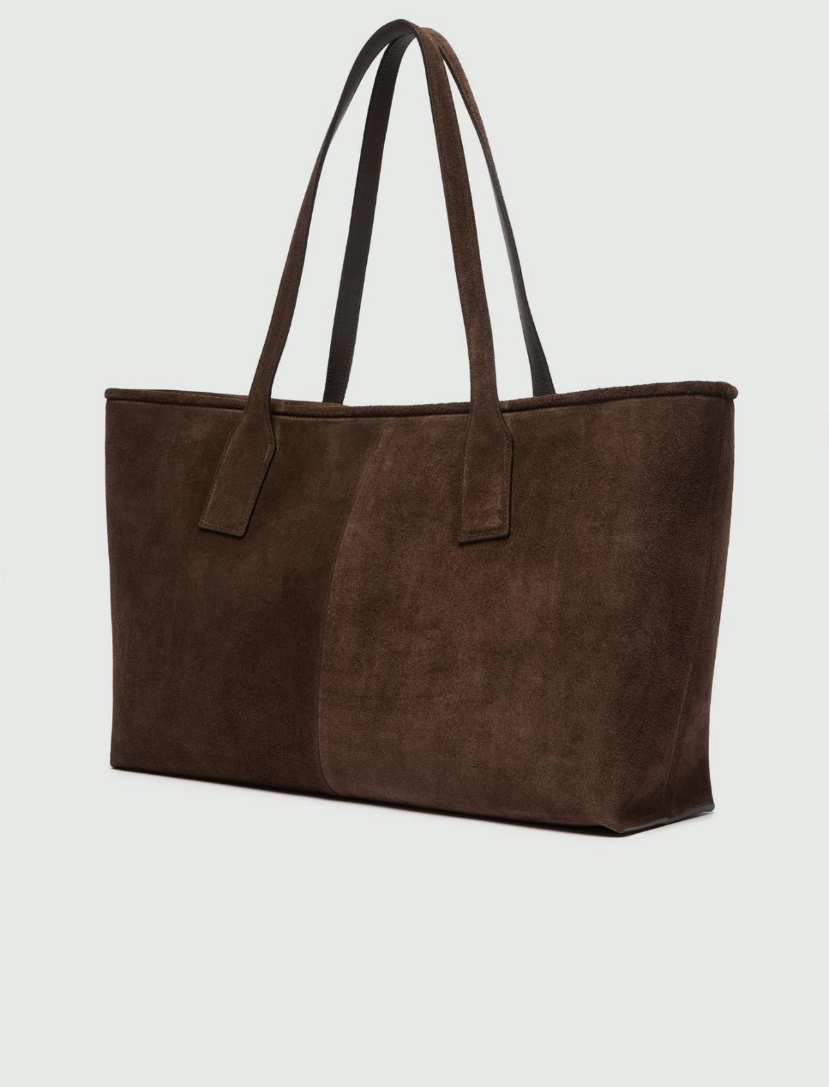 Marella Suede shopper bag - DARK BROWN
