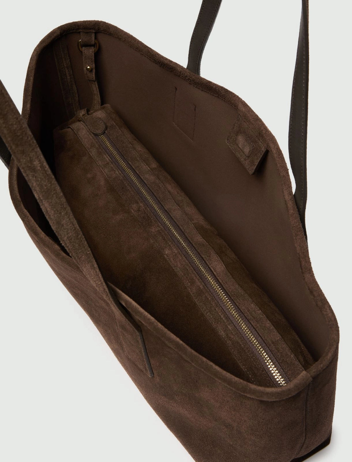 Marella Suede shopper bag - DARK BROWN