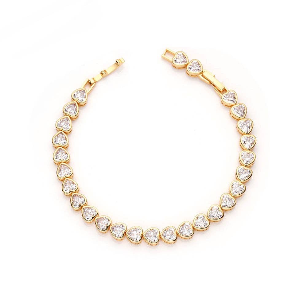 Sahira Bezel Heart Tennis Bracelet